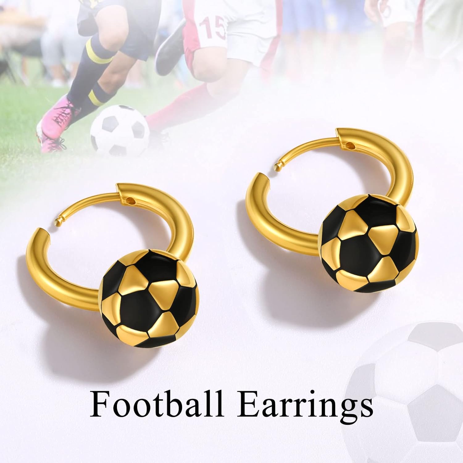 Soccer Huggy Hoop Earrings