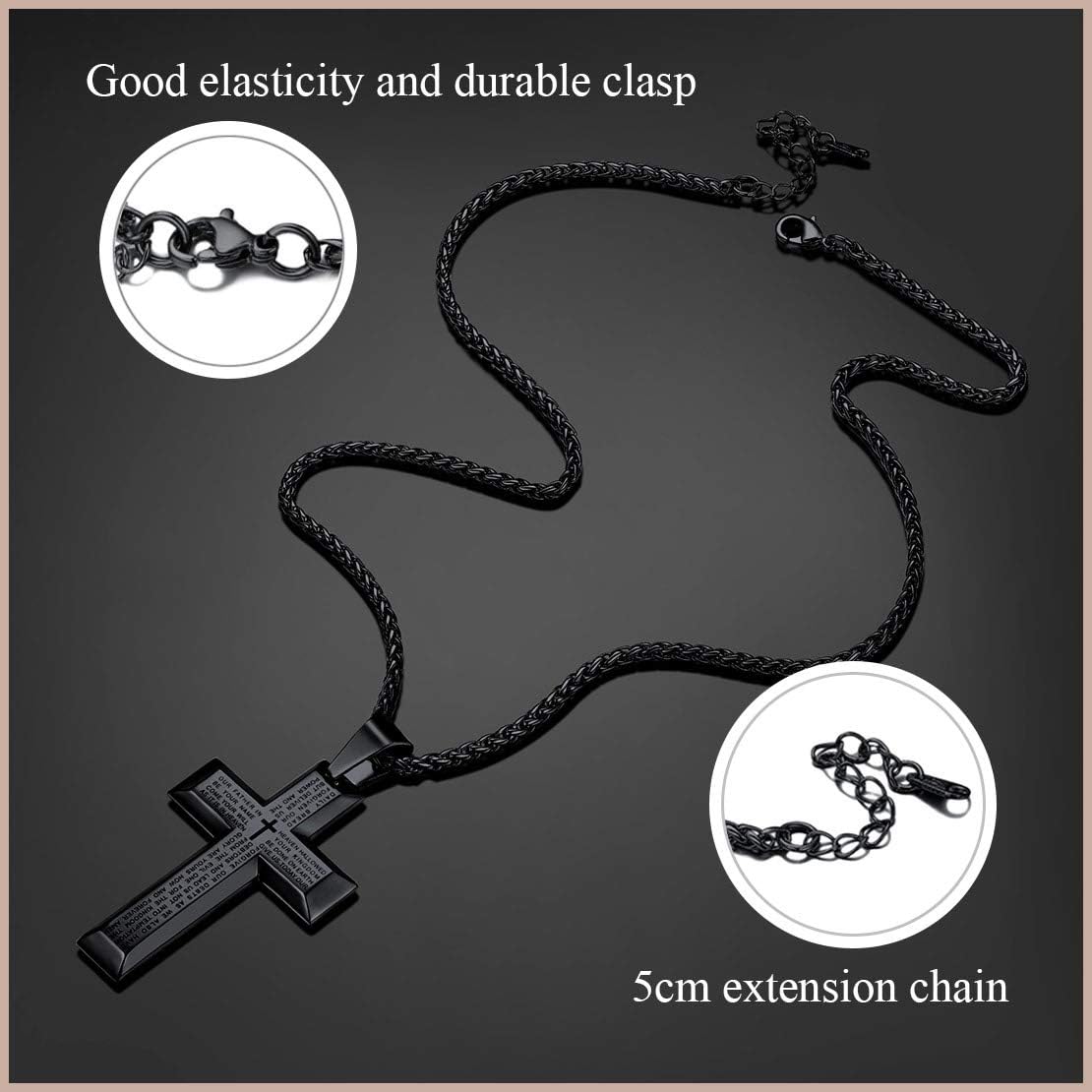 Cross Chain Christian Jewelry Enamel Christening Crucifix Pendant Necklaces
