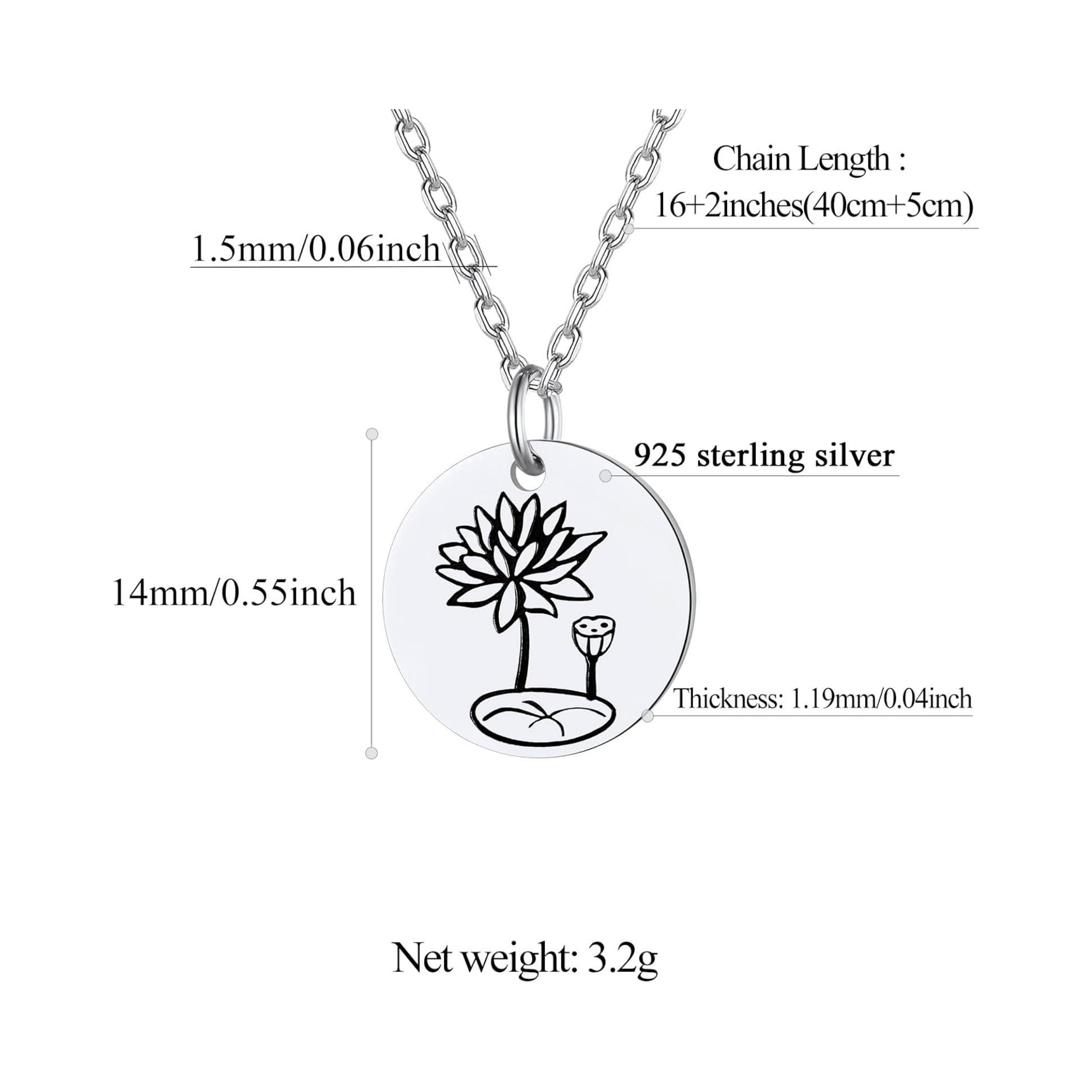 Birth Flower Disc Necklaces