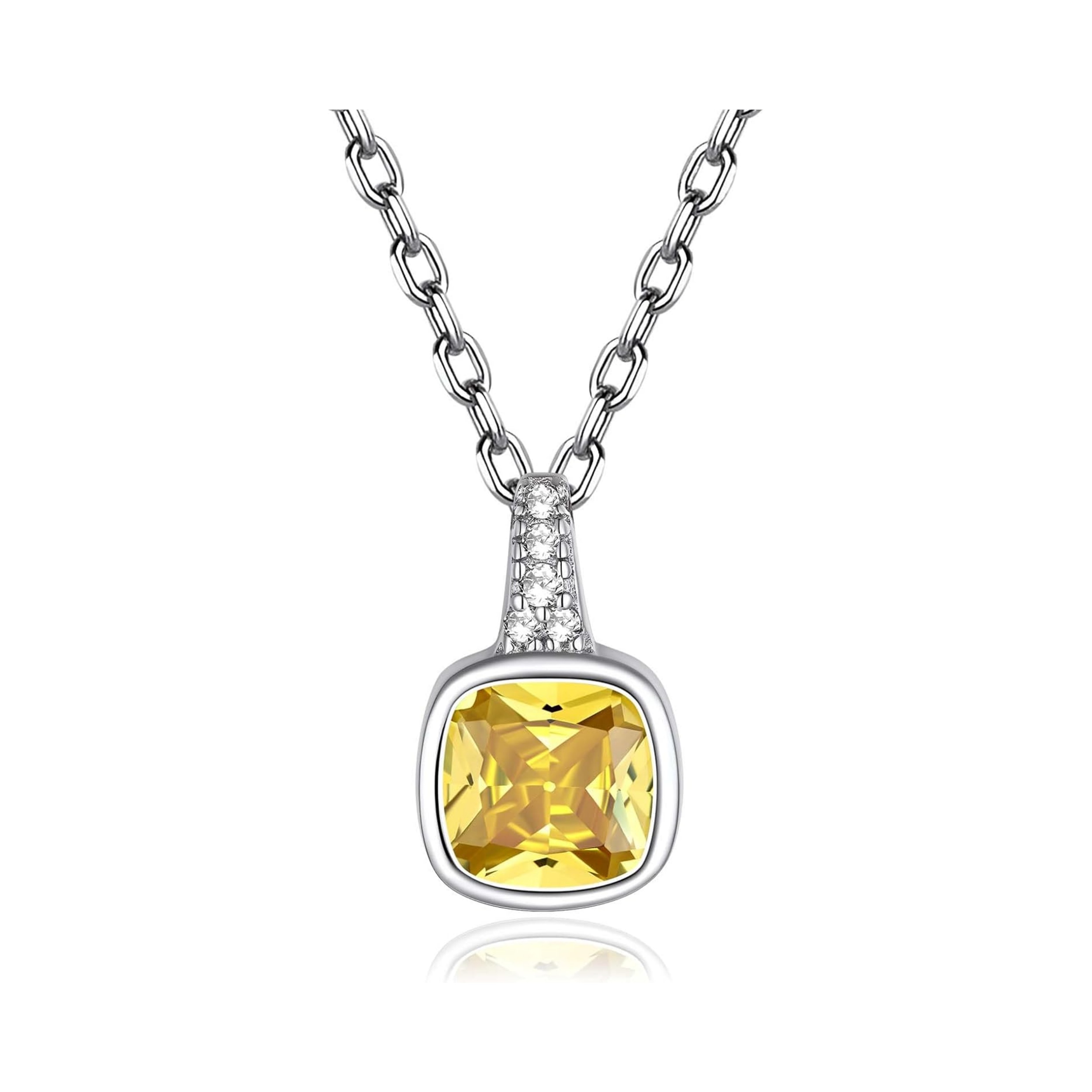 Square Birthstone Necklace