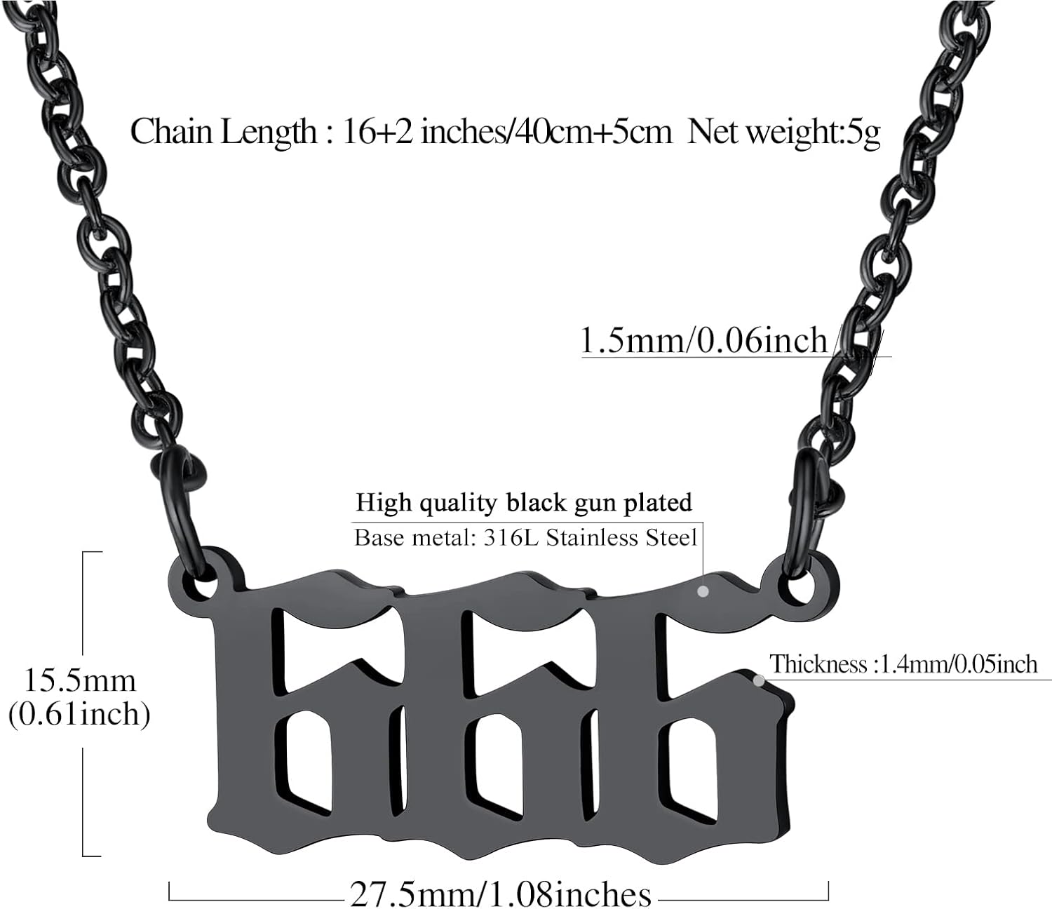 Dainty Angel Number 666 Necklace