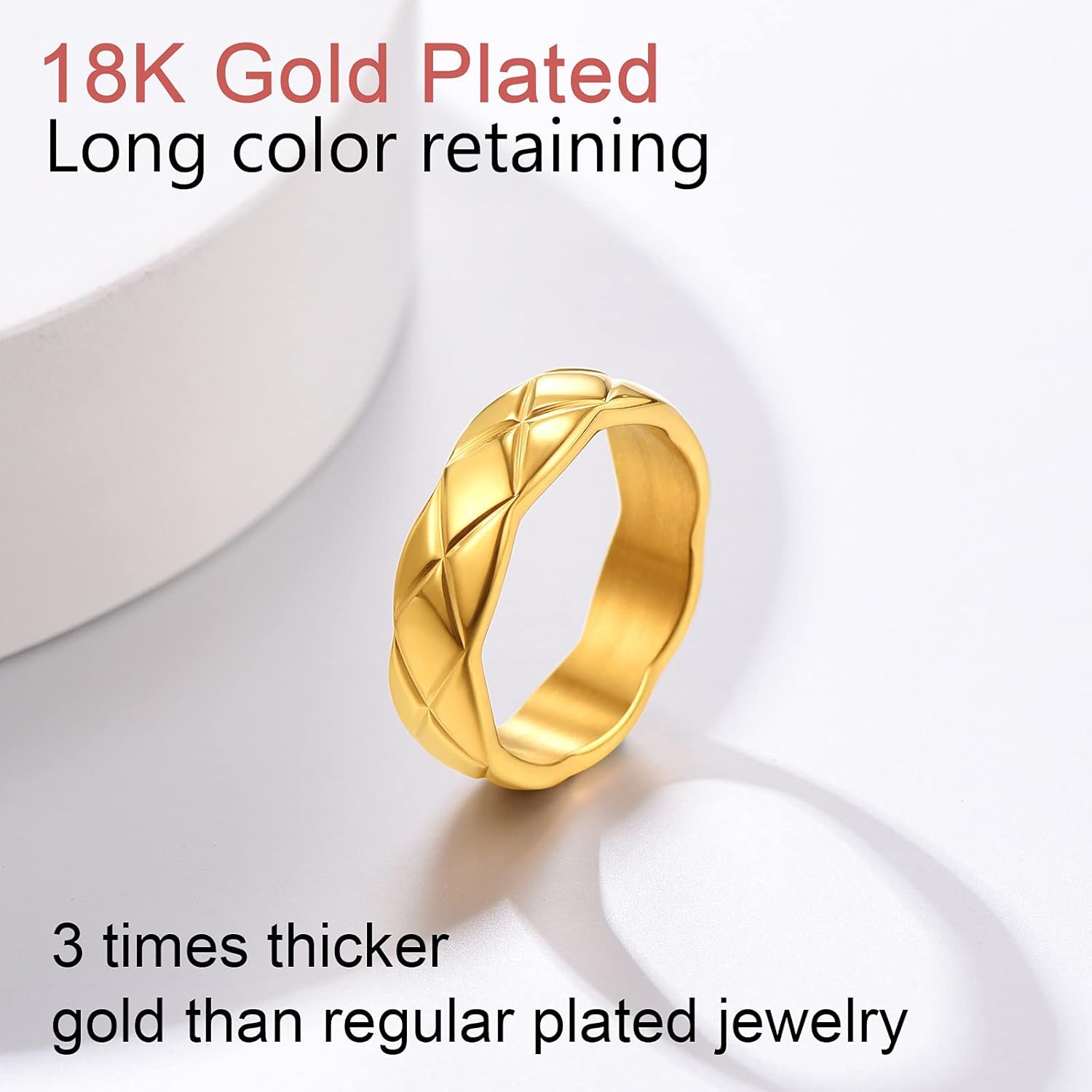 Width 6mm Criss Crossover Patterned Knuckle Band Rings