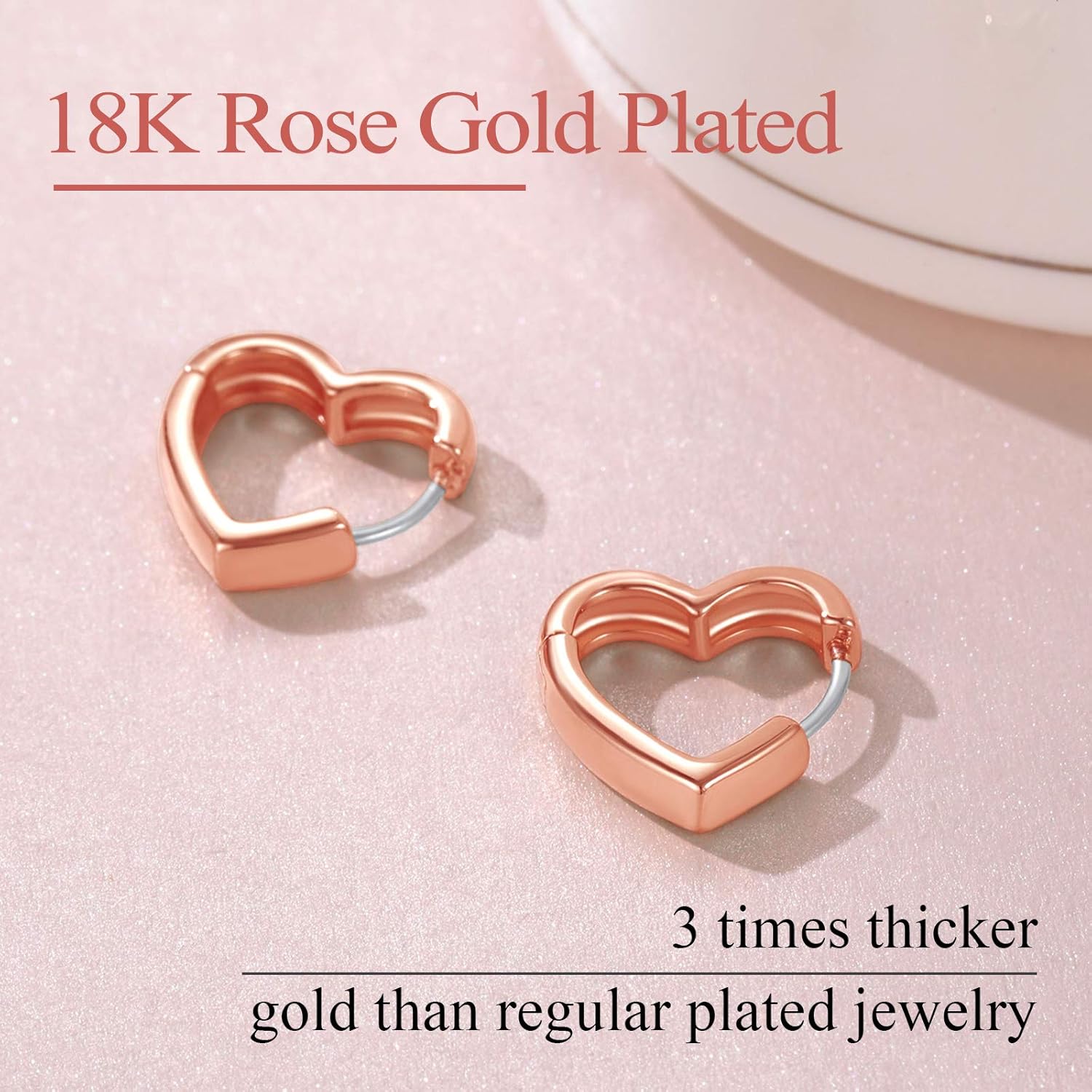 Hollow Heart Cute Small Huggie Hoops Earrings