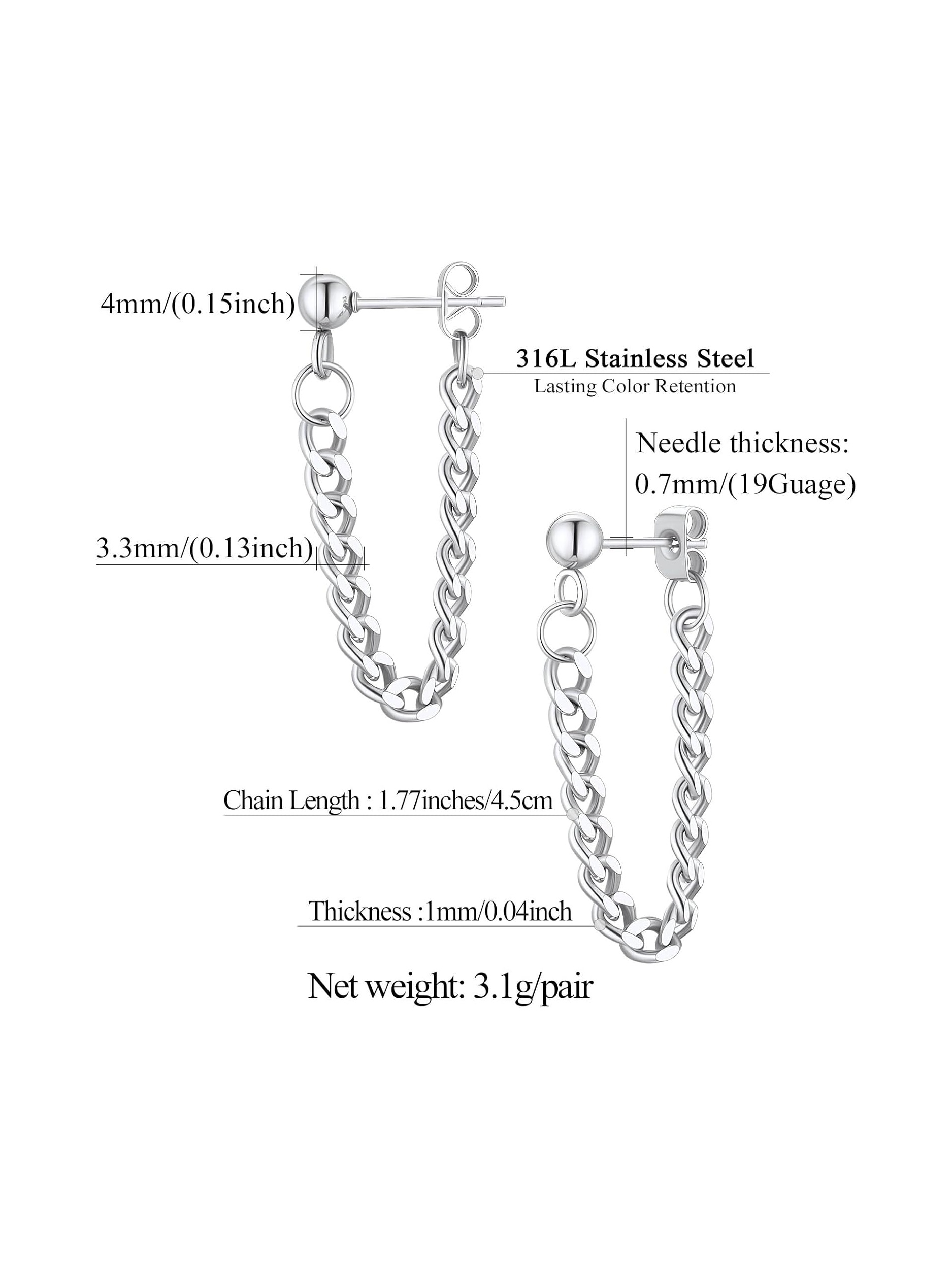 Chain Link Tassel Dangle Earrings