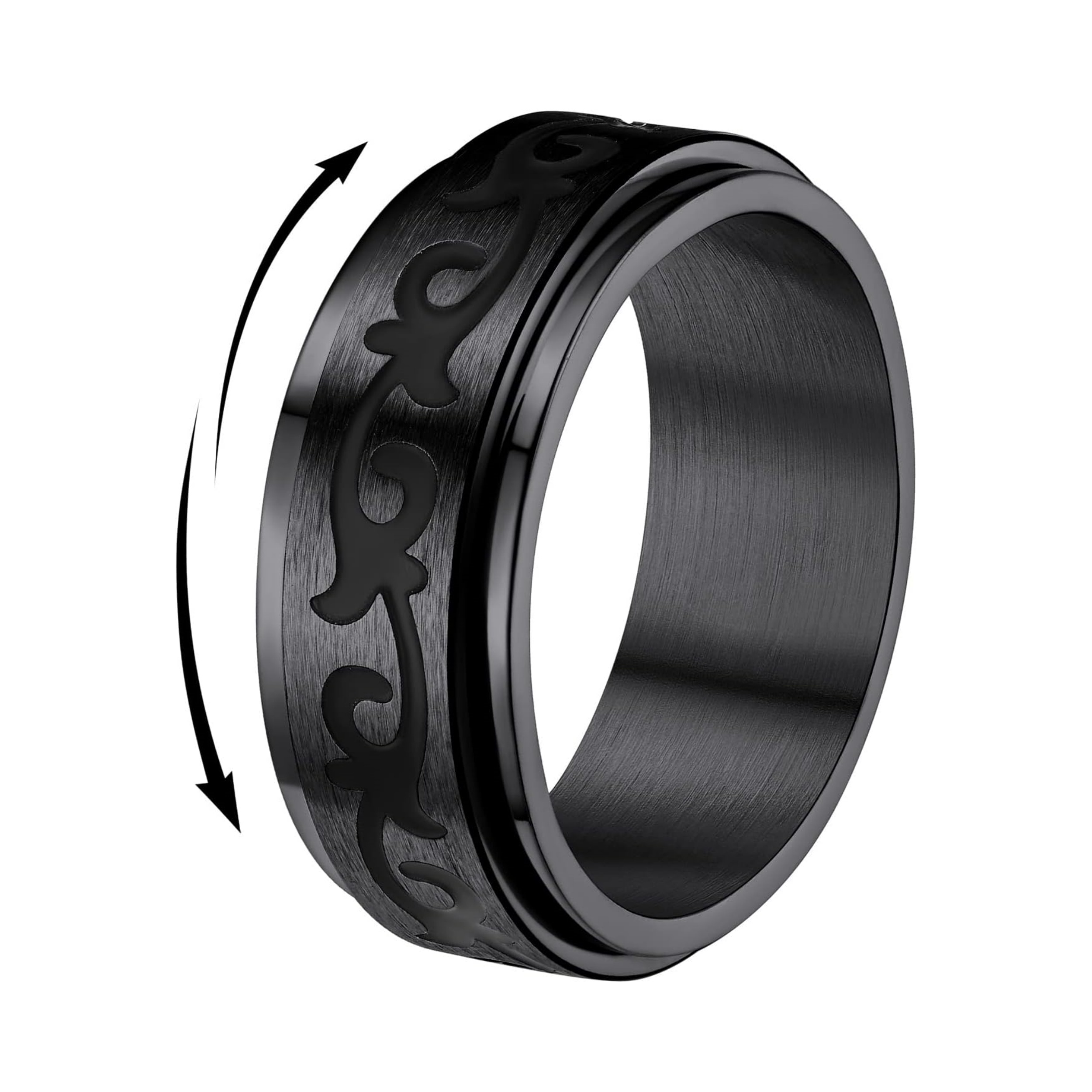 Rattan Pattern Spinner Band Rings