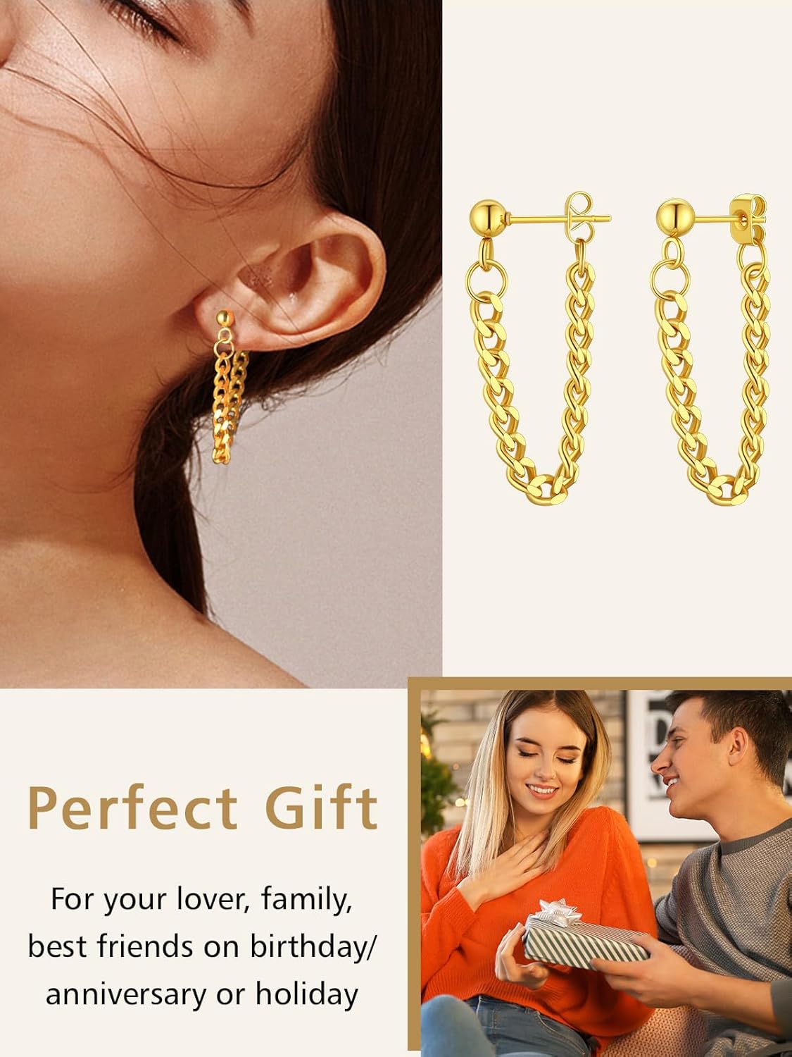 Chain Link Tassel Dangle Earrings