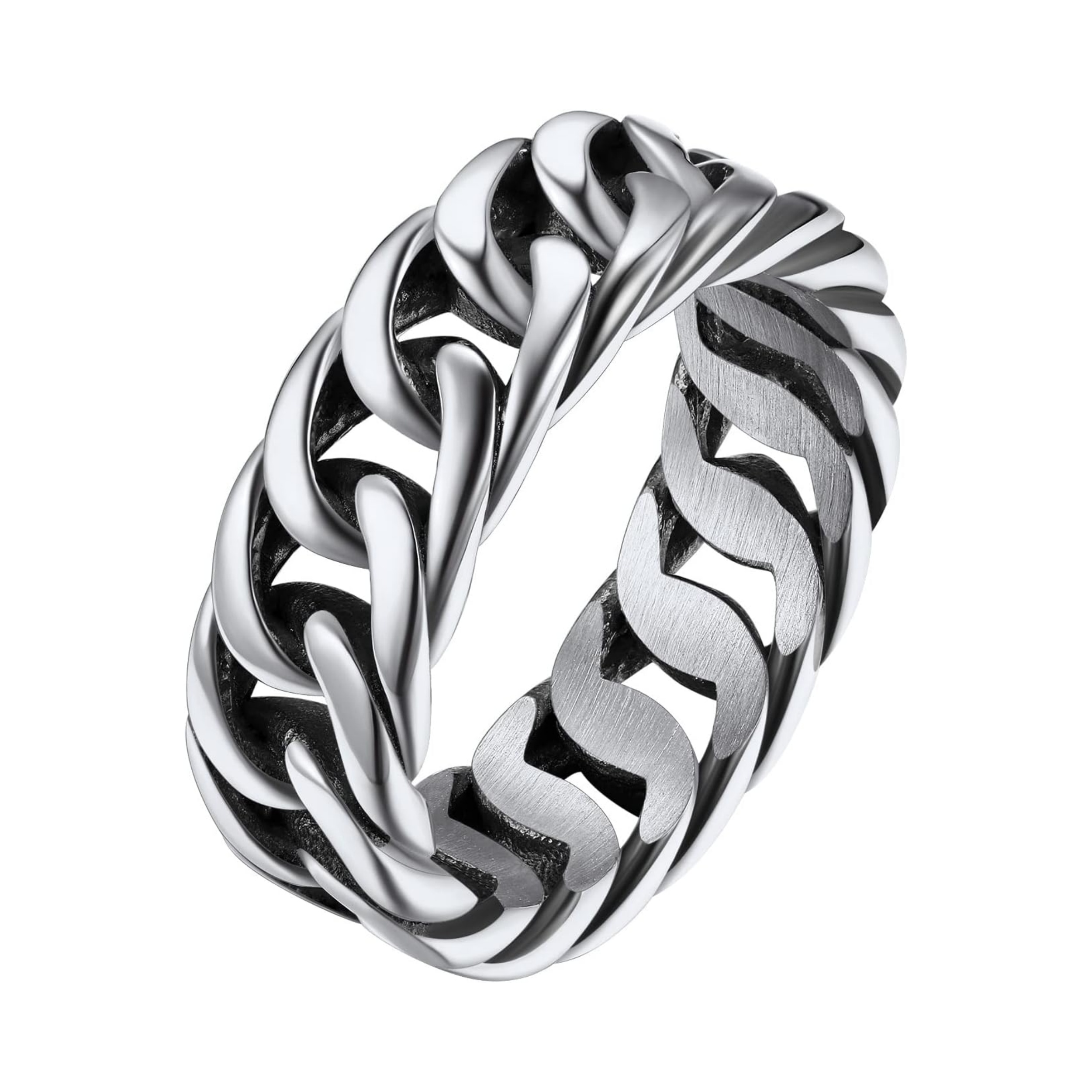 Index Middle Knuckle Finger Hollow Band Statement Chain Rings