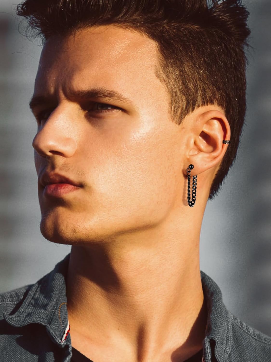 Chain Link Tassel Dangle Earrings