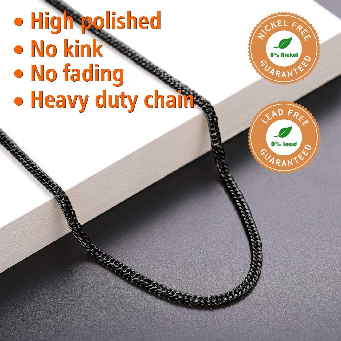 3.5MM Cuban Double Tight Curb Link Chain Necklace