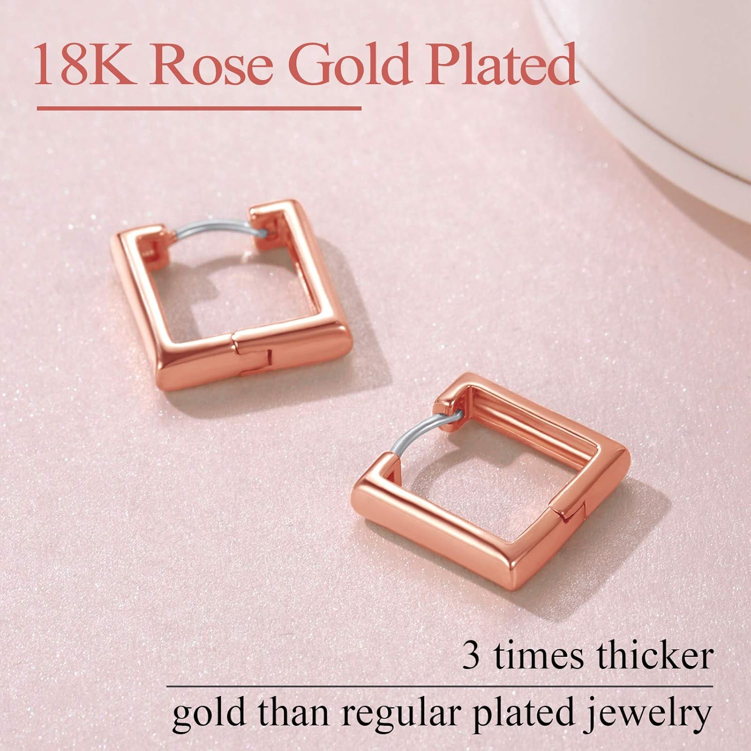 Hollow Small Square Huggie Hoop Earrings