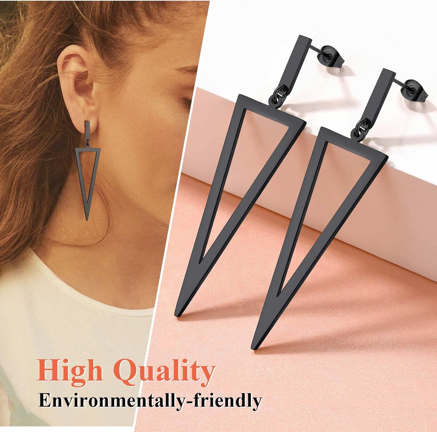 Triangle Pierced Drop & Dangle Earrings
