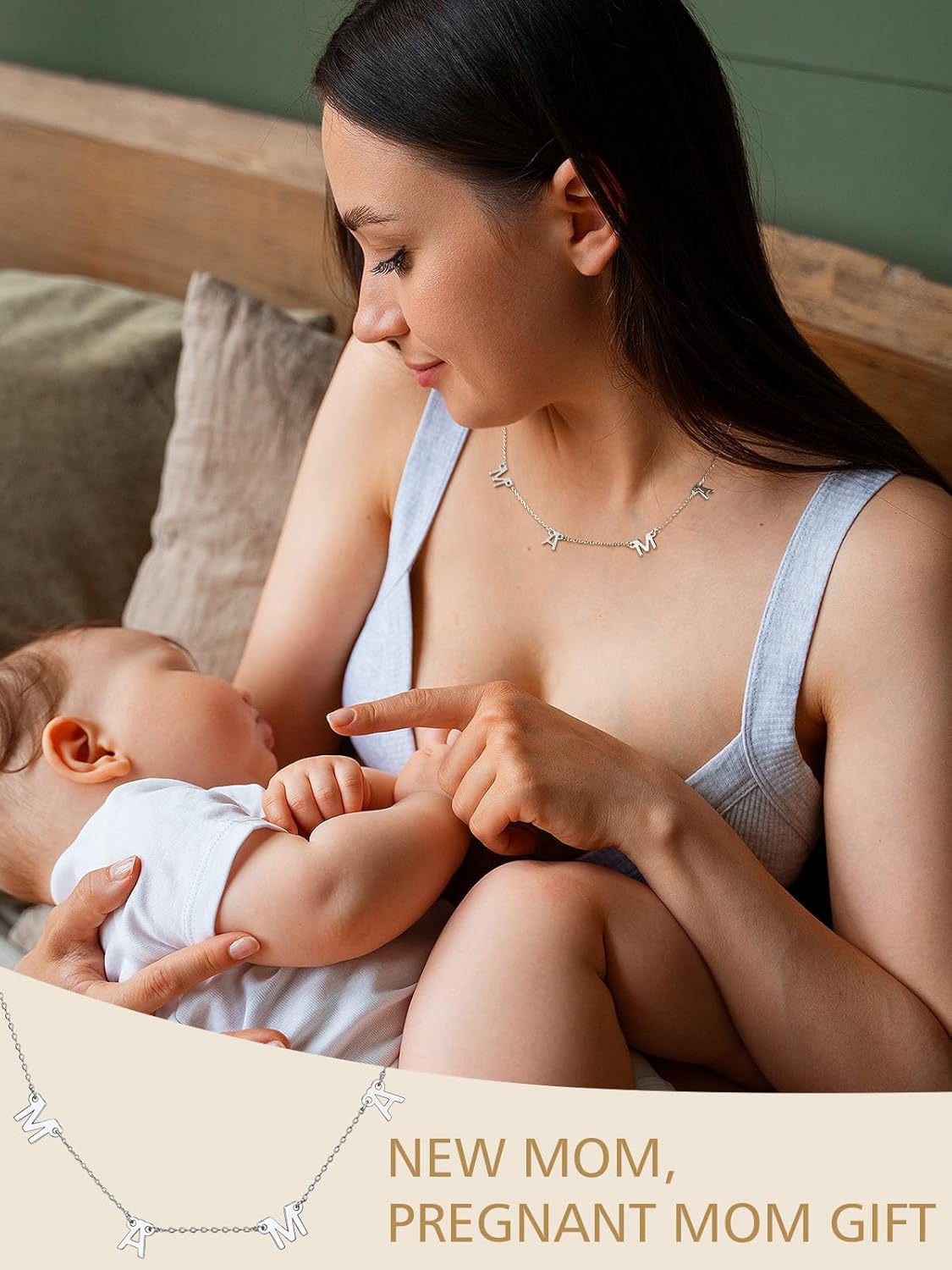 Cubic Zirconia MAMA Mom Choker Necklace