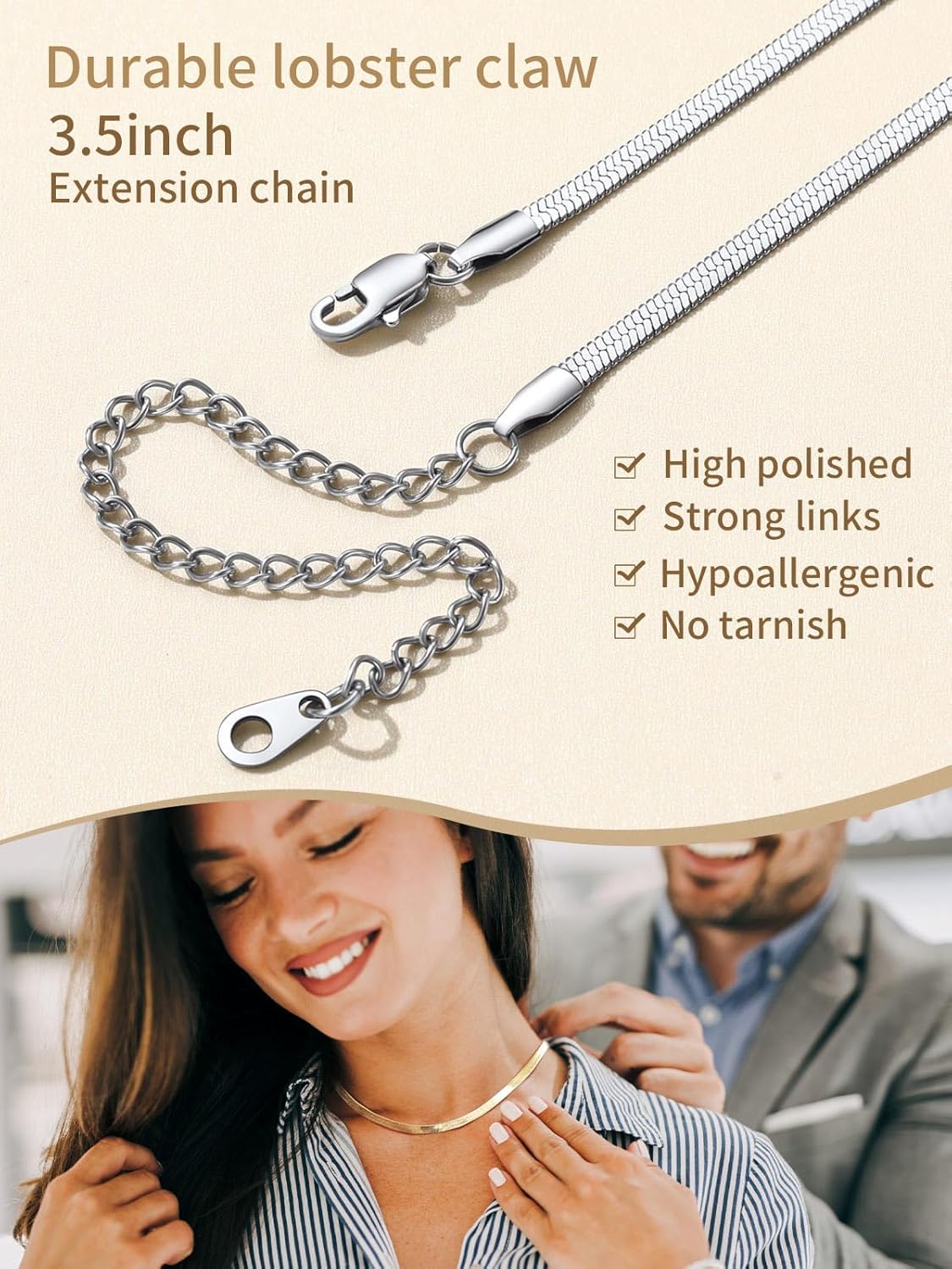 Stunning Herringbone Chains Necklaces 