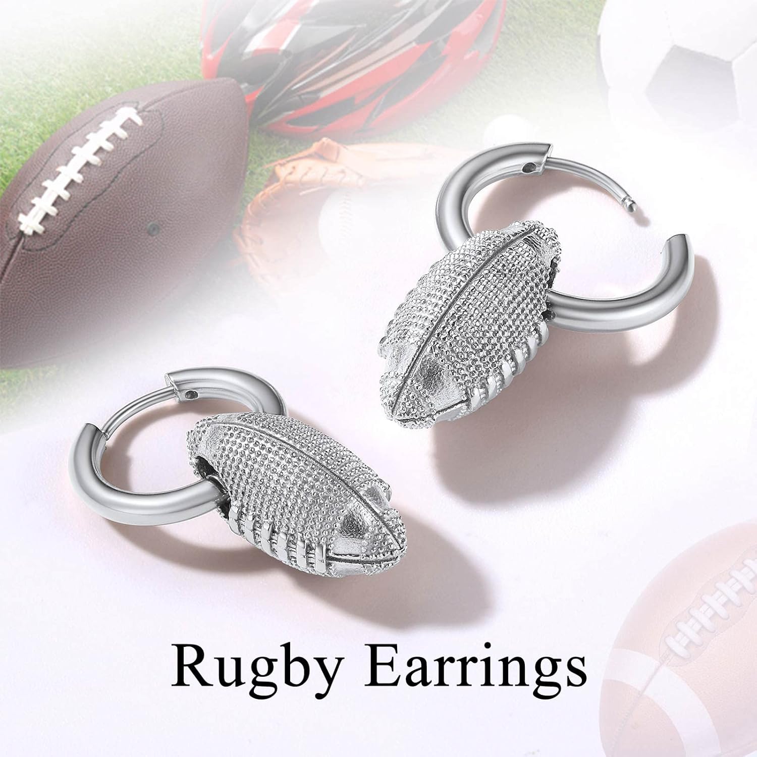 Rugby Huggie Hoop Earrings 