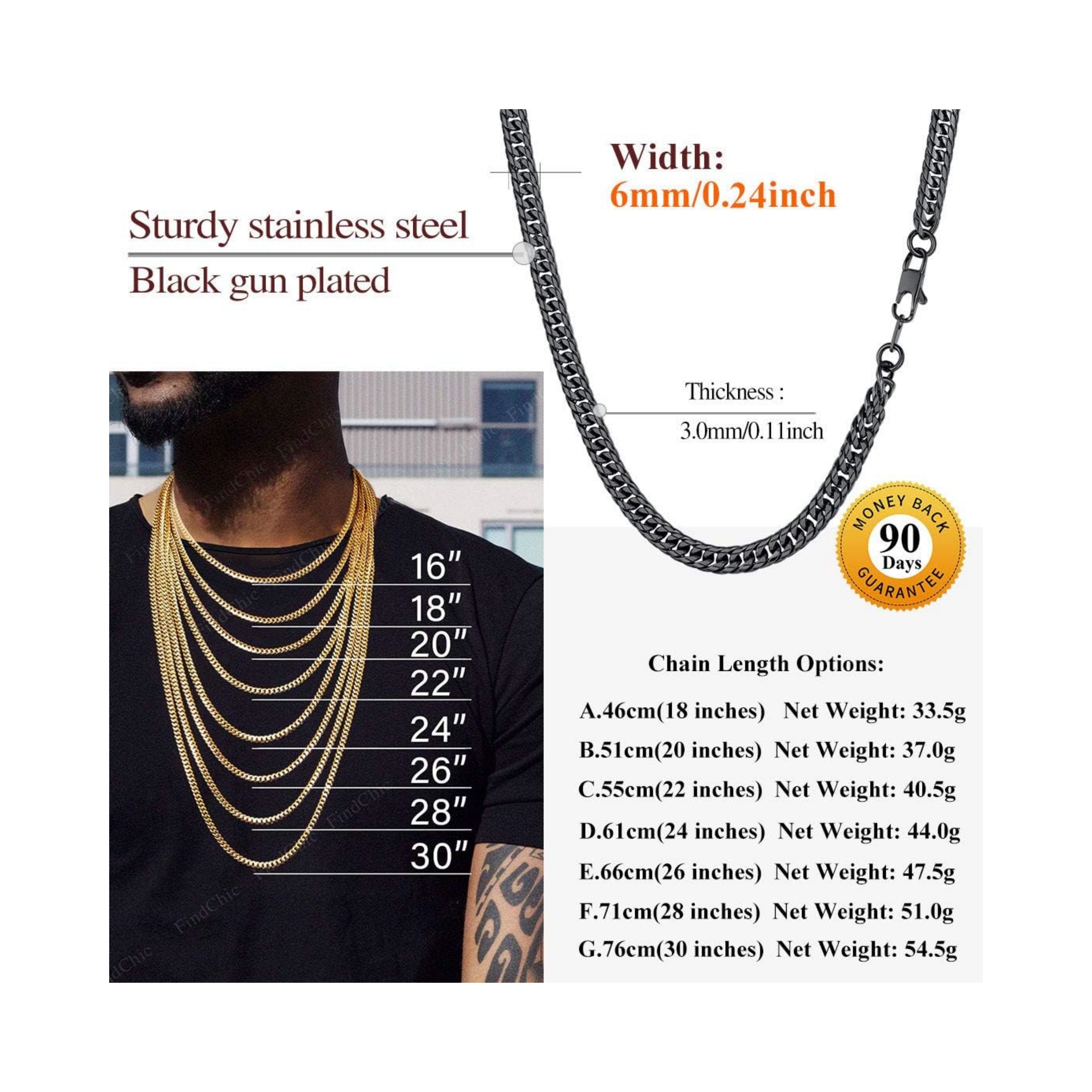 6mm Width Stainless Steel Double Tight Cuban Curb Link Chain