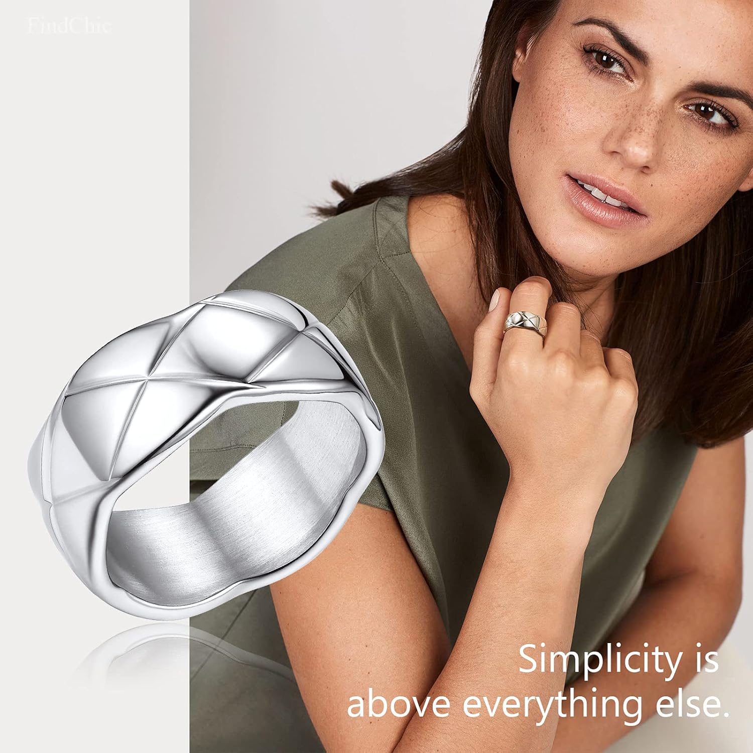 Width 9mm Criss Crossover Patterned Knuckle Band Rings