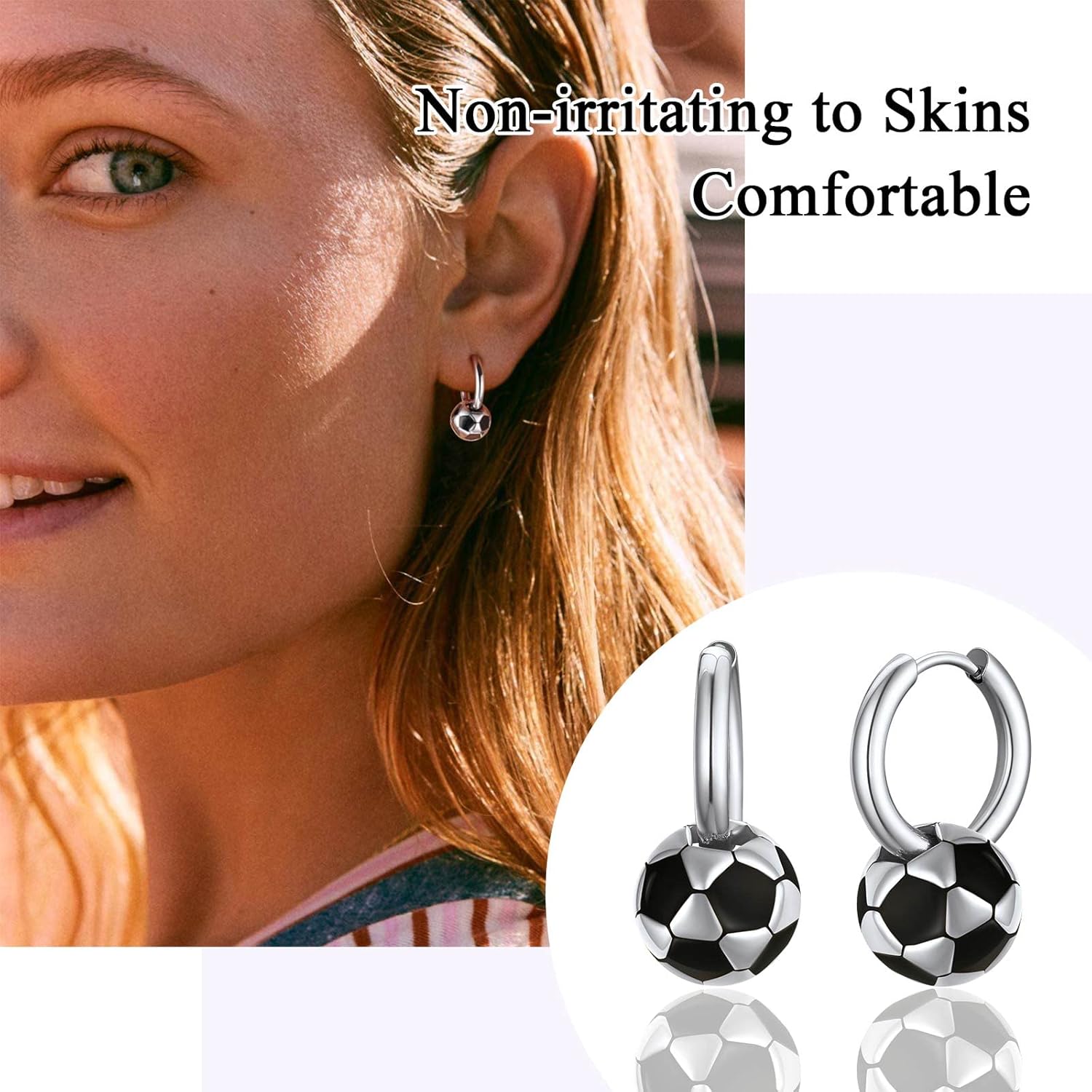 Soccer Huggy Hoop Earrings