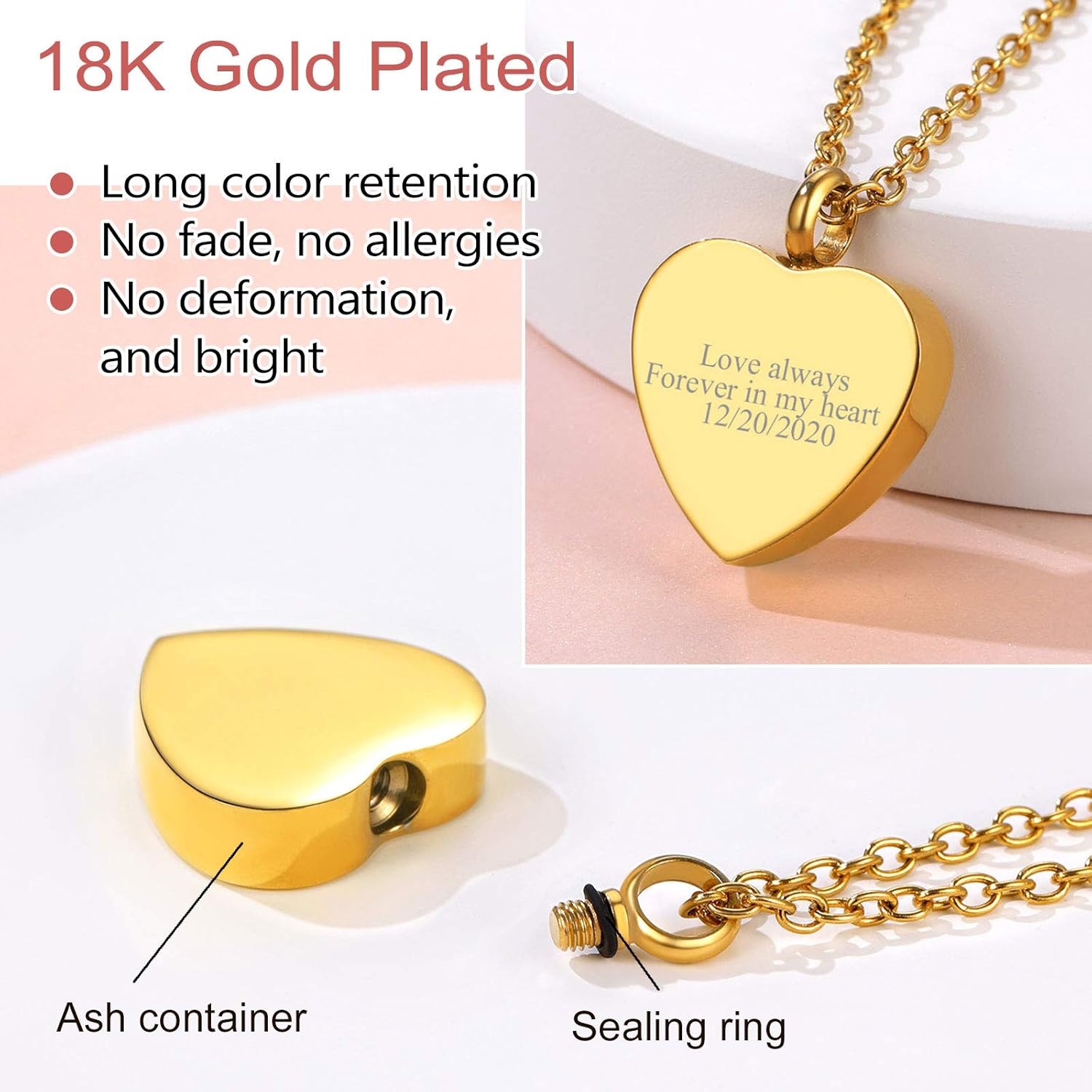 Heart Shaped Ashes Pendant Jewelry