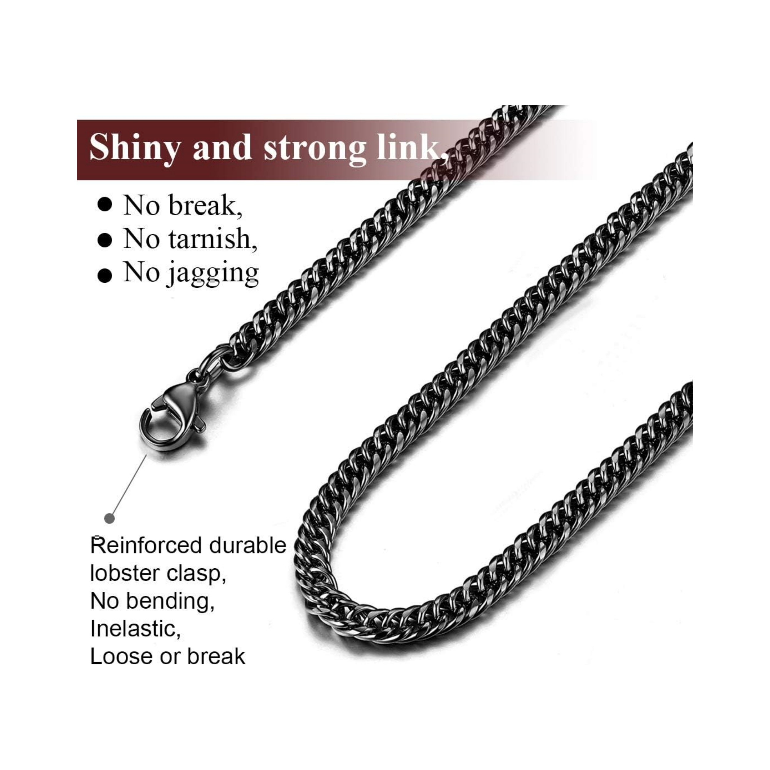 3.5MM Cuban Double Tight Curb Link Chain Necklace