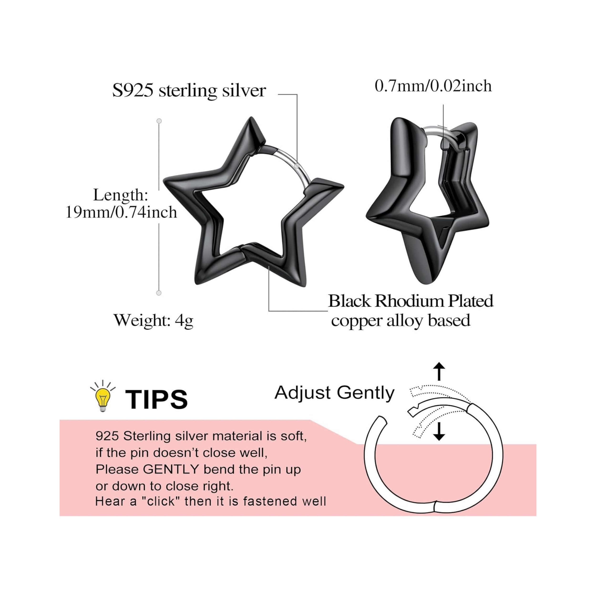 Hollow Star Huggie Hoops Earrings