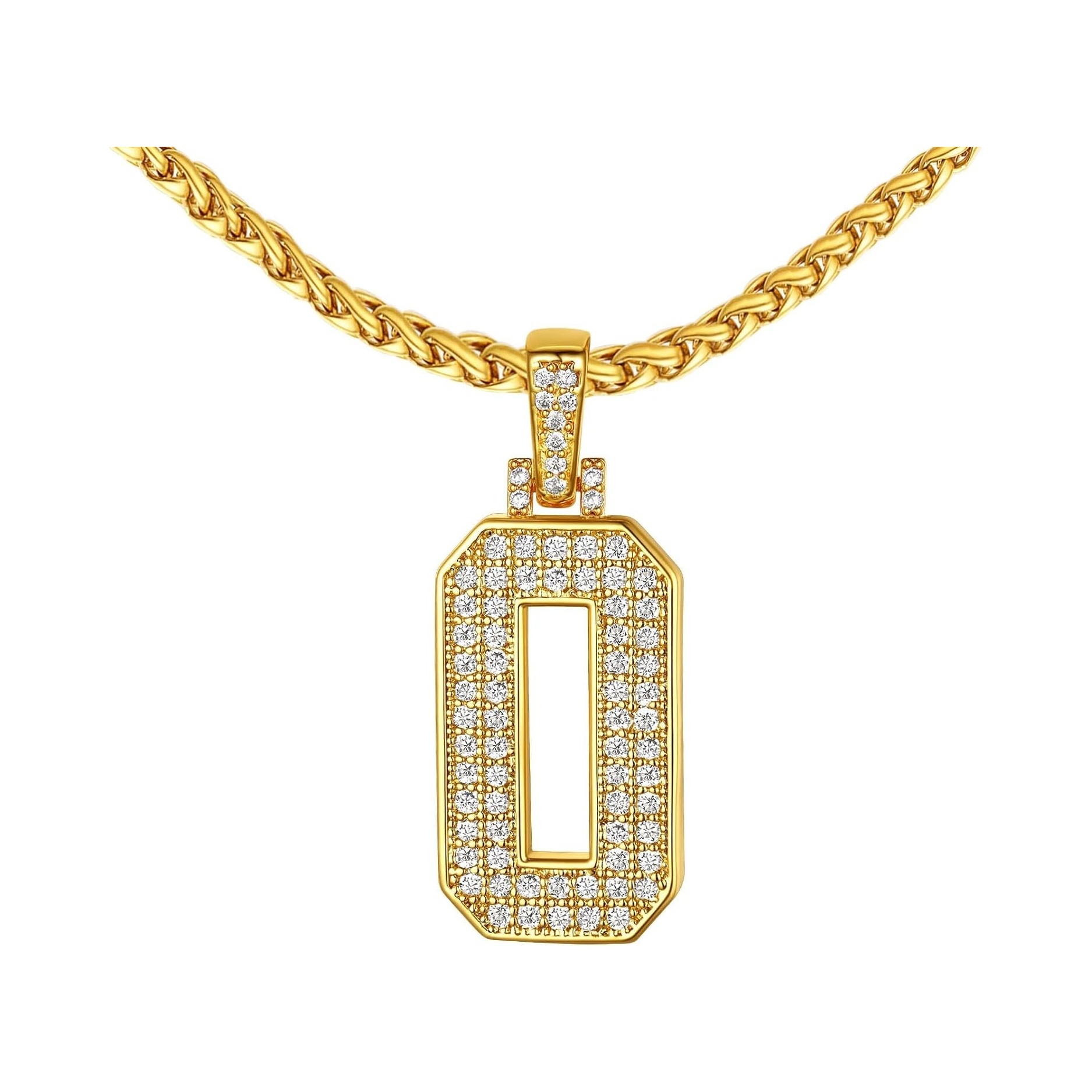 18K Gold Plated Zirconia Number Chain Necklaces