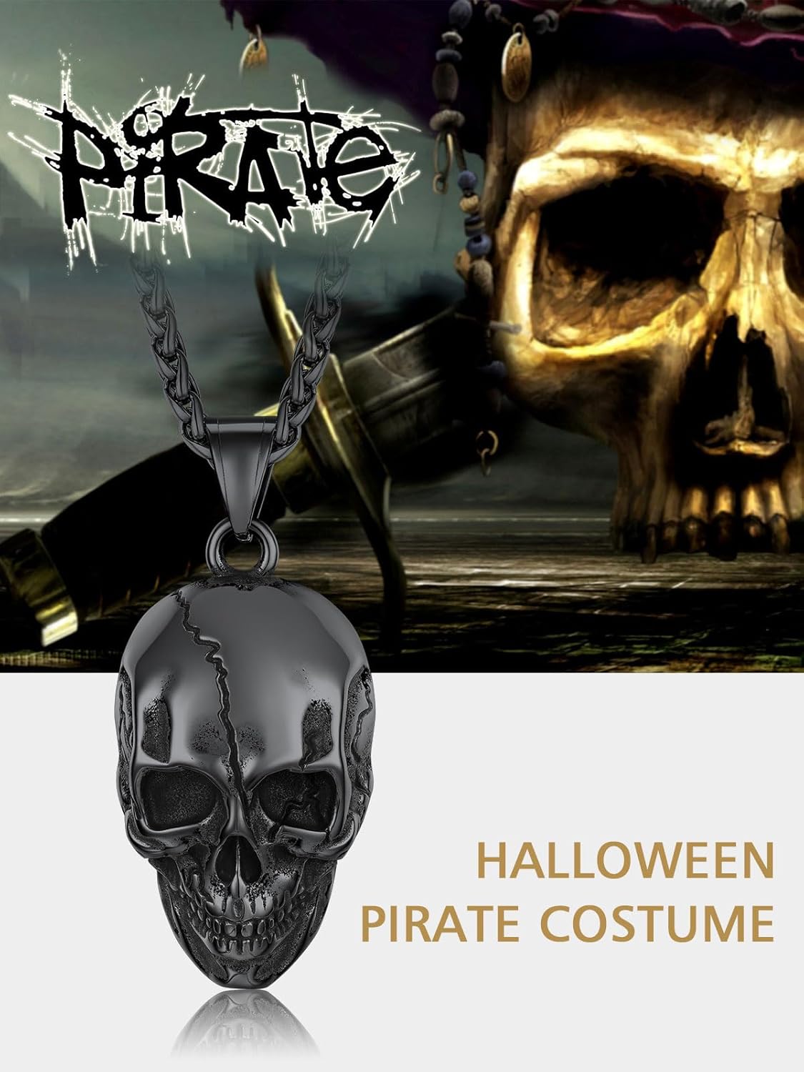 Skull Fissured Head Pendant Necklaces