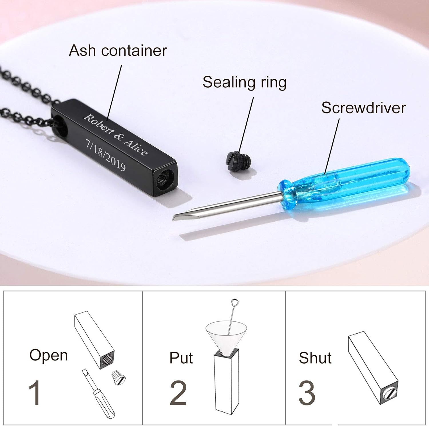 Ashes Vertical Bar Necklaces