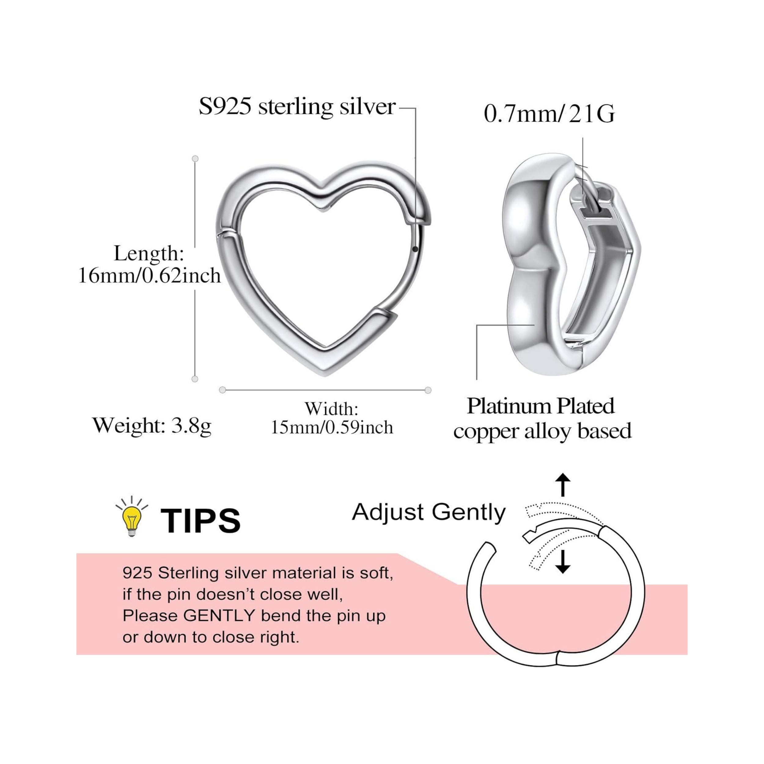 Hollow Heart Cute Small Huggie Hoops Earrings