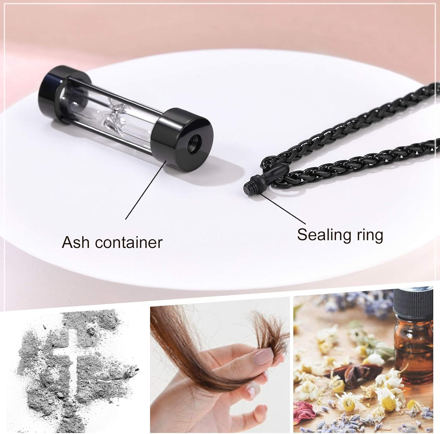 Ashes Sand Clock Pendant Necklaces