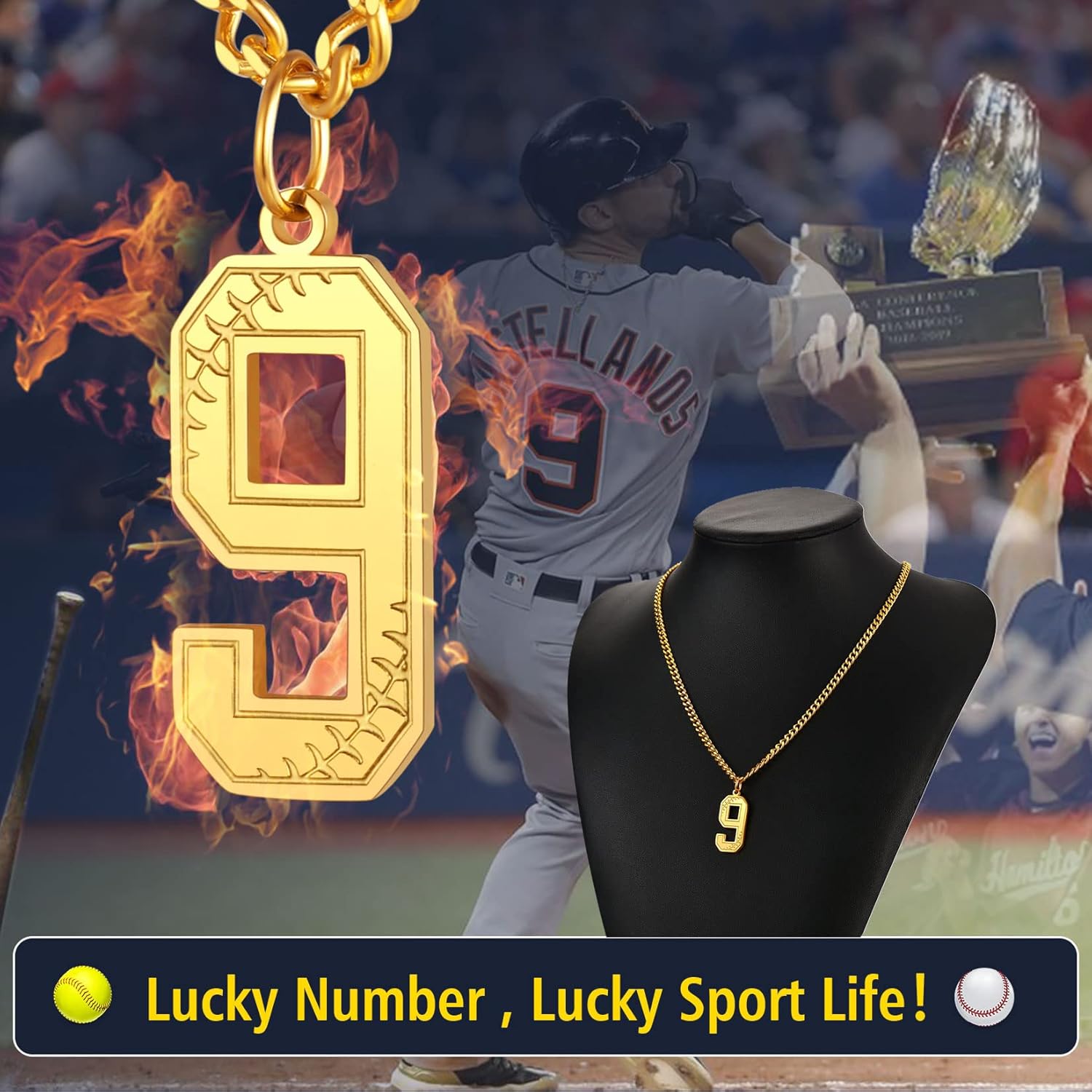 Thorn Mark Lucky Number 9 Necklaces