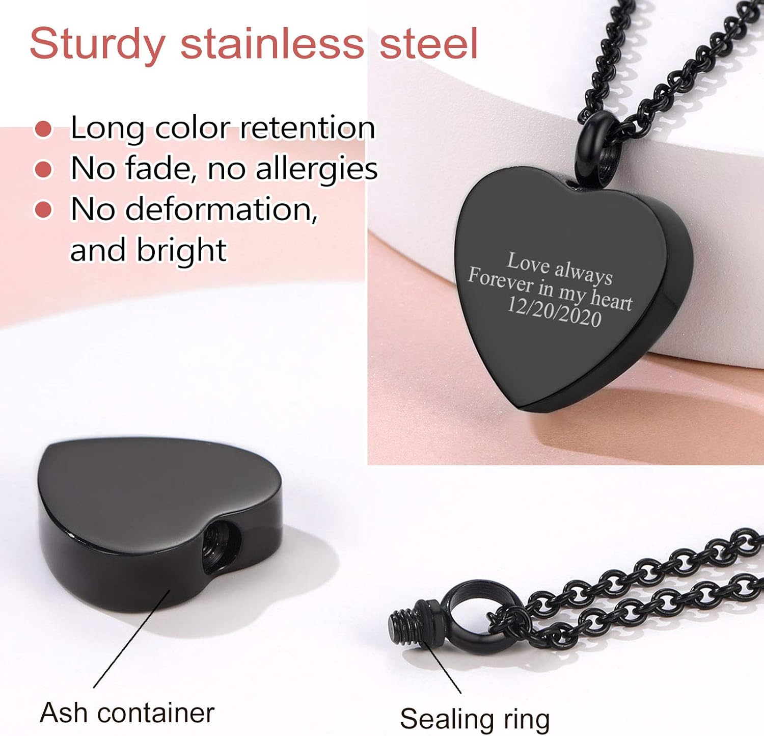 Heart Shaped Ashes Pendant Jewelry