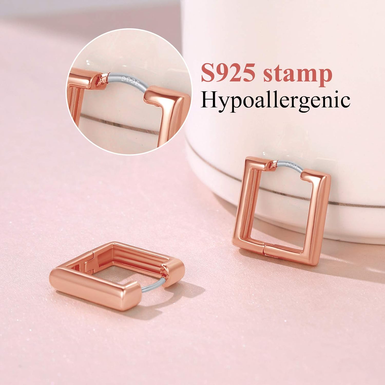 Hollow Small Square Huggie Hoop Earrings
