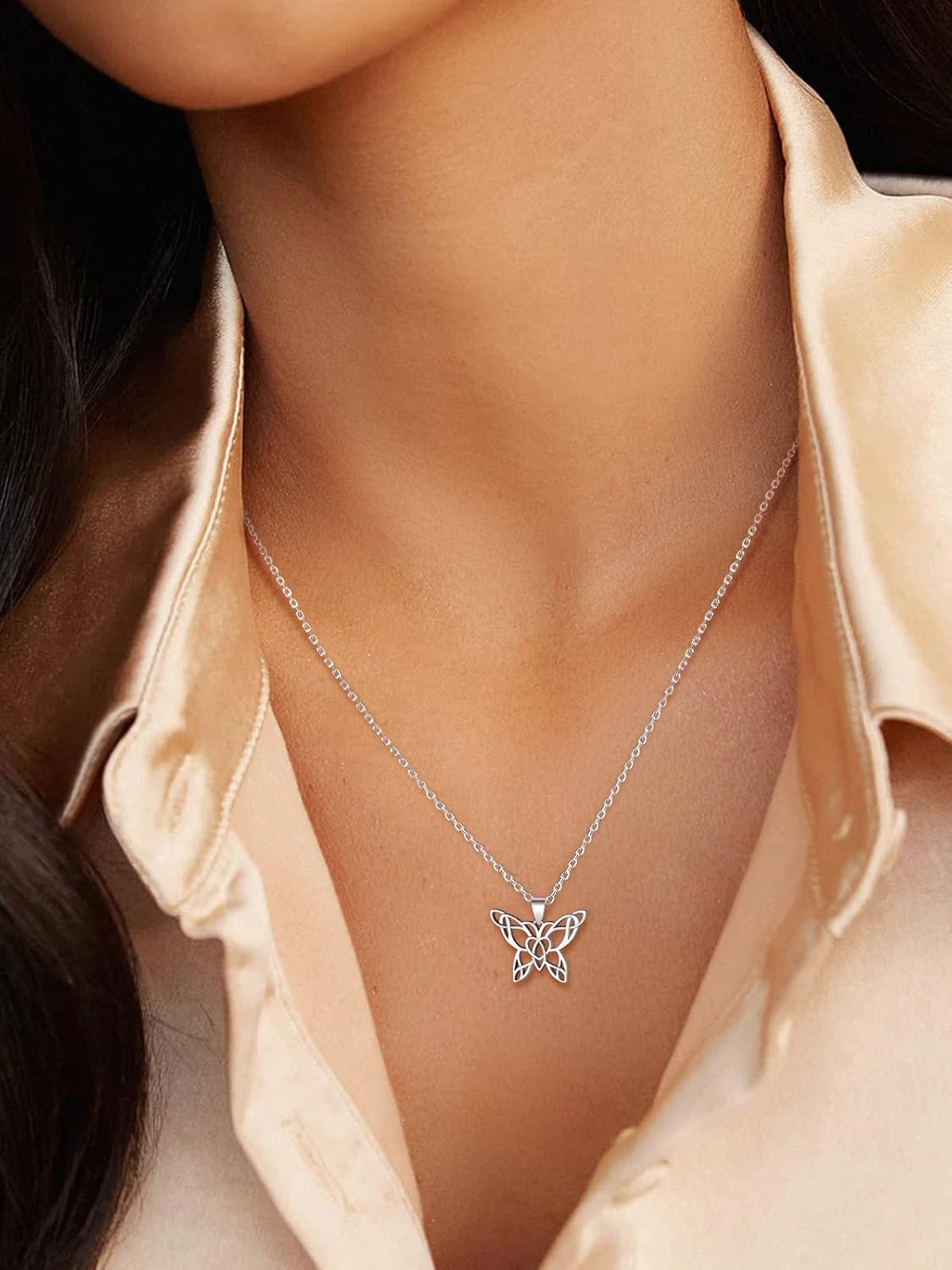 Dainty Hollow Butterfly Necklace