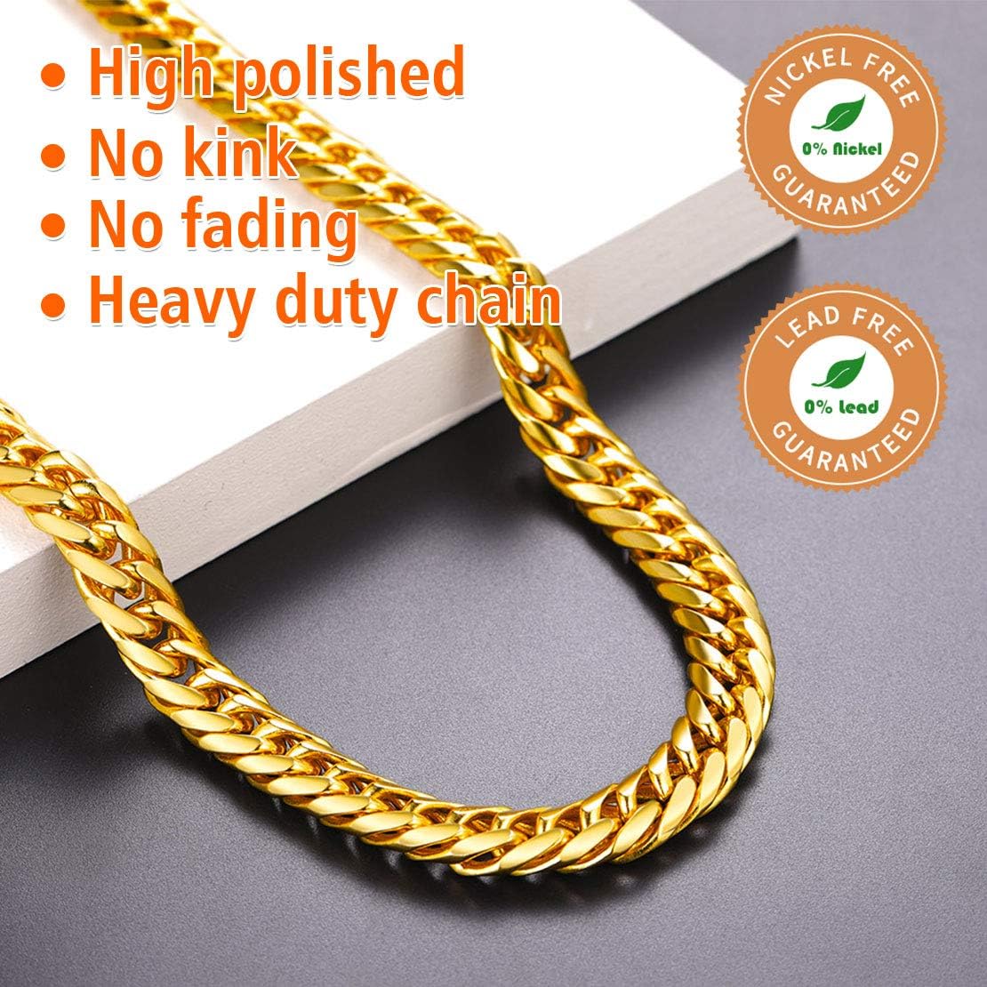 12MM Thick Cuban Link Chain Chunky Necklace