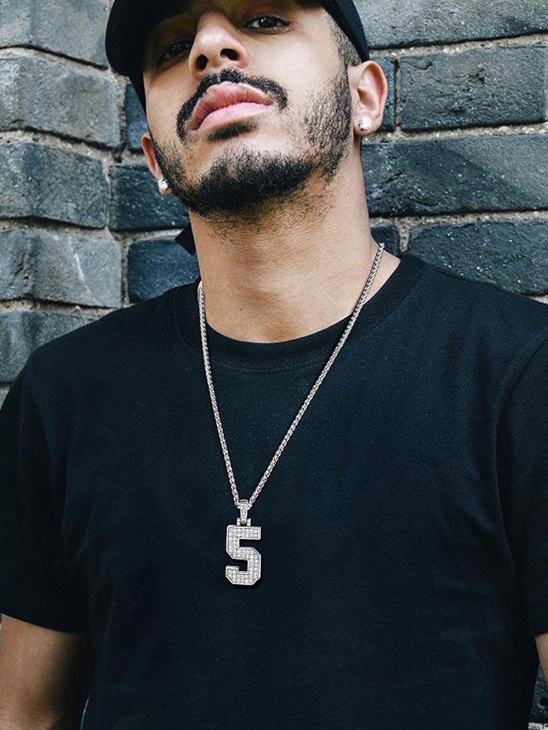 Bling CZ Diamond  Number Three Necklace 