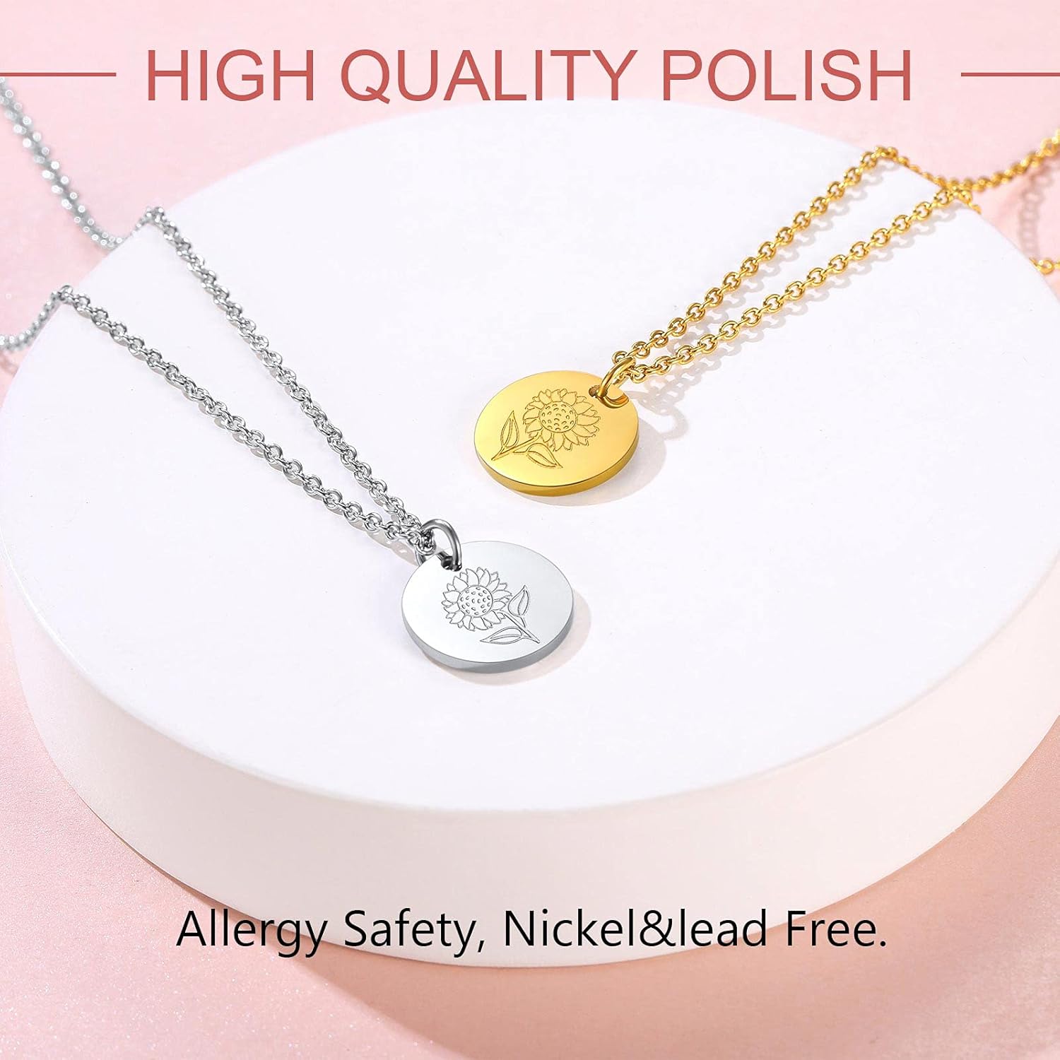 Sunflower Disc Necklaces