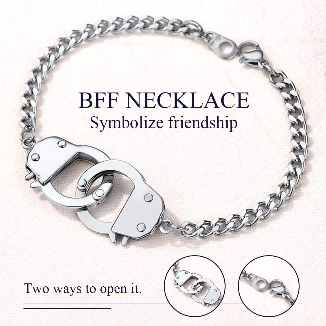 Symbolize friendship Punk Statement Handcuff Chain Necklace