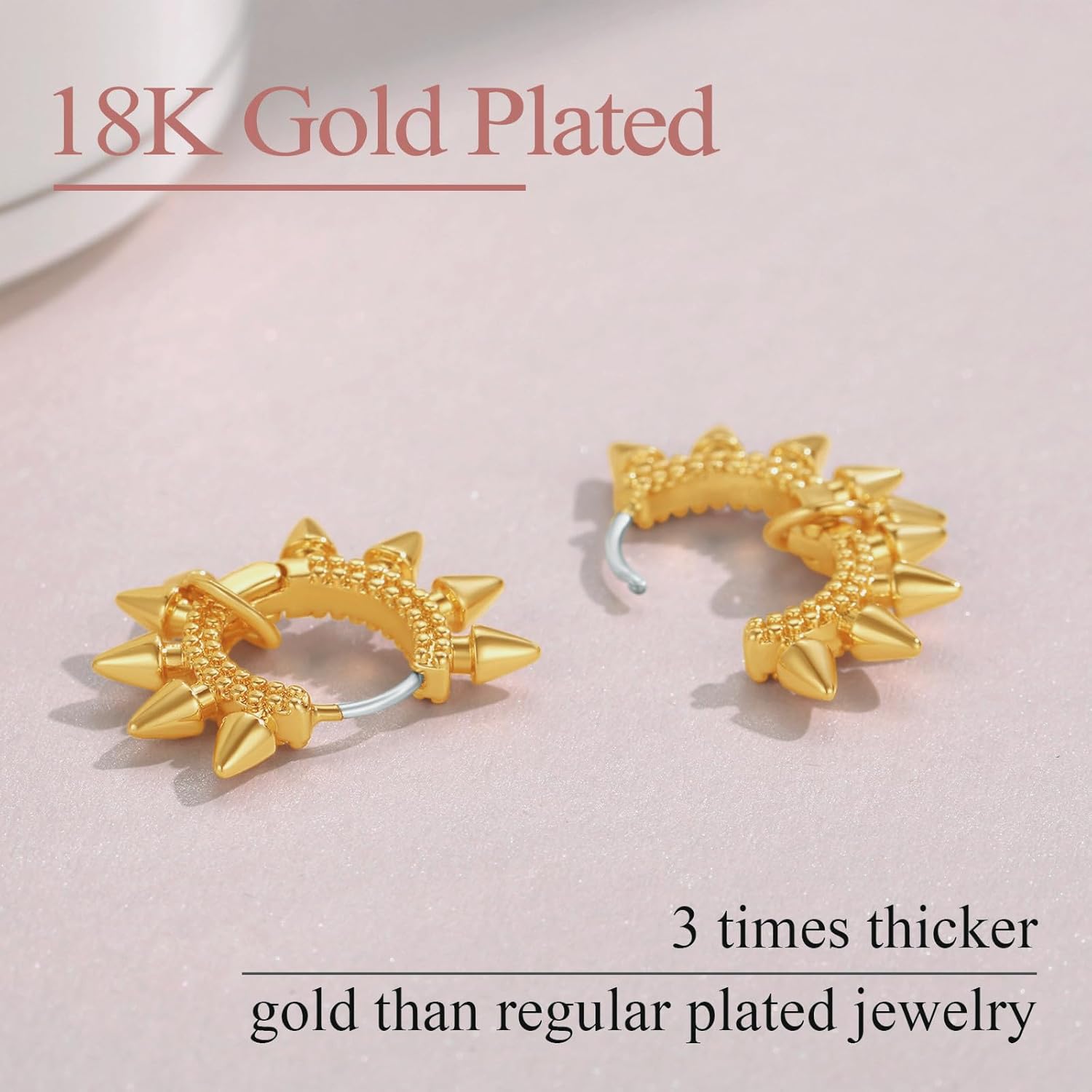 Awl Shaped Huggie Hoop Studs Earrings