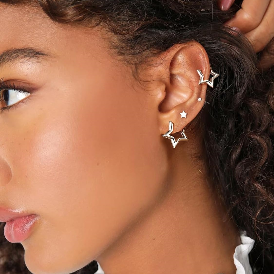 Hollow Star Huggie Hoops Earrings
