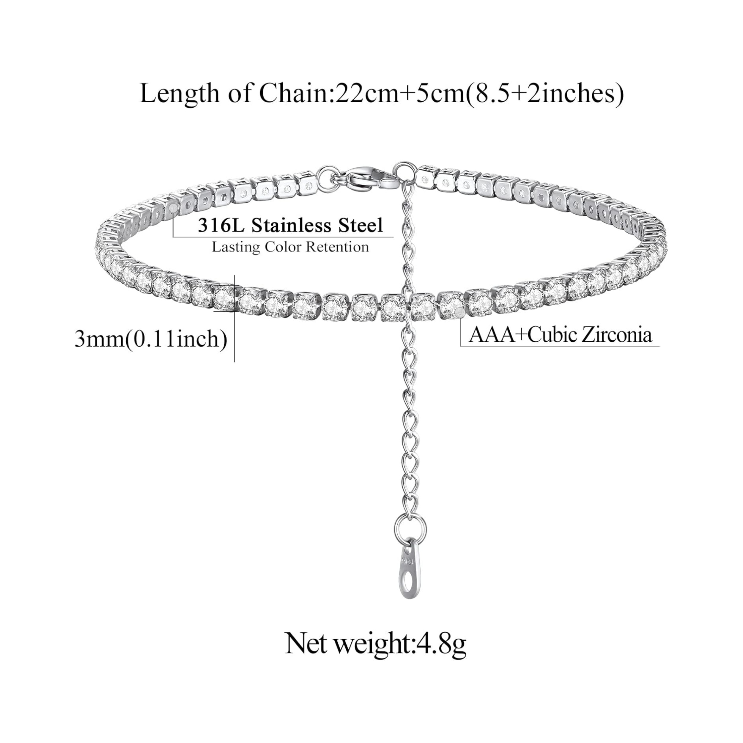 Sparkling Cubic Zirconia Diamond Chain Ankle 