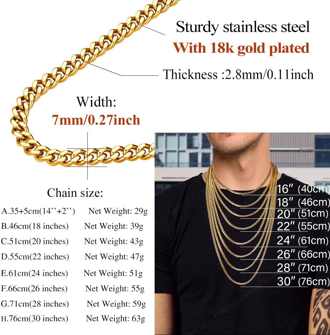 Hip Hop Curb Chain Necklace