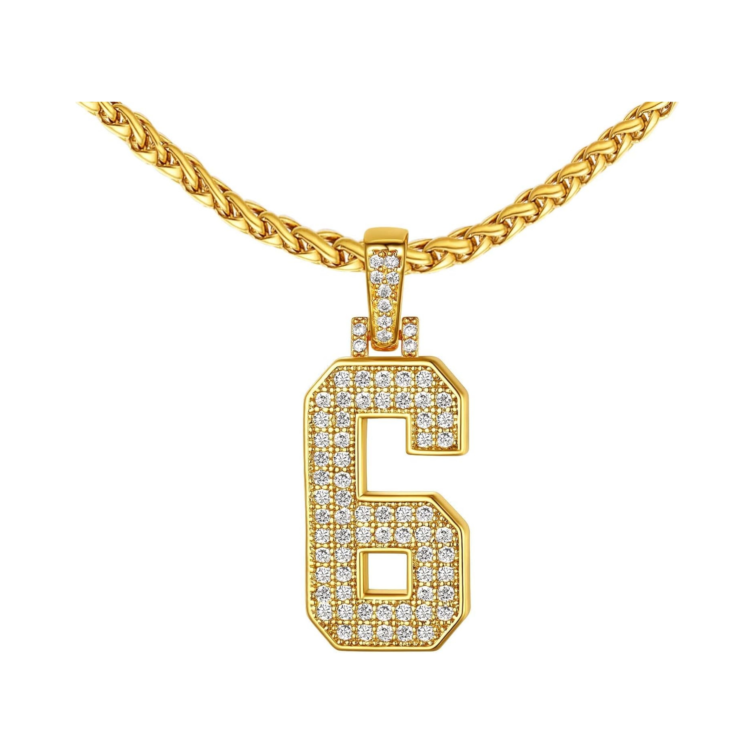 18K Gold Plated Zirconia Number Chain Necklaces