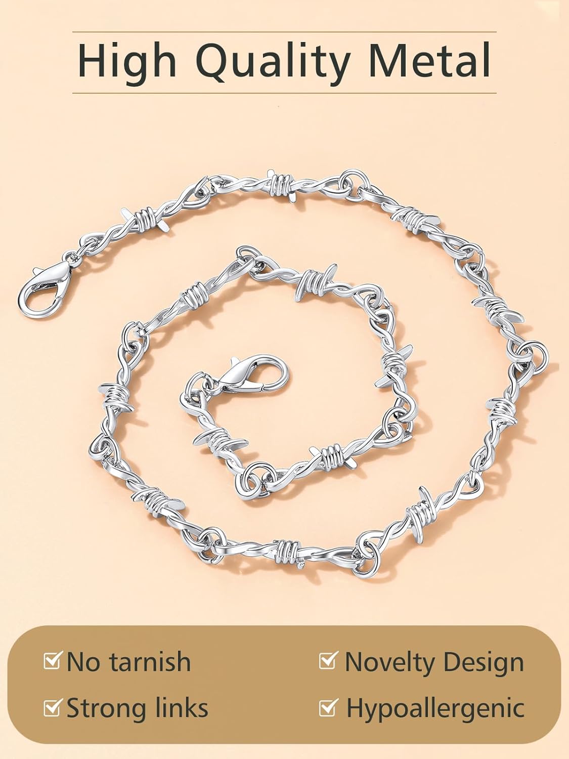 Stainless Steel Brambles Link Necklace