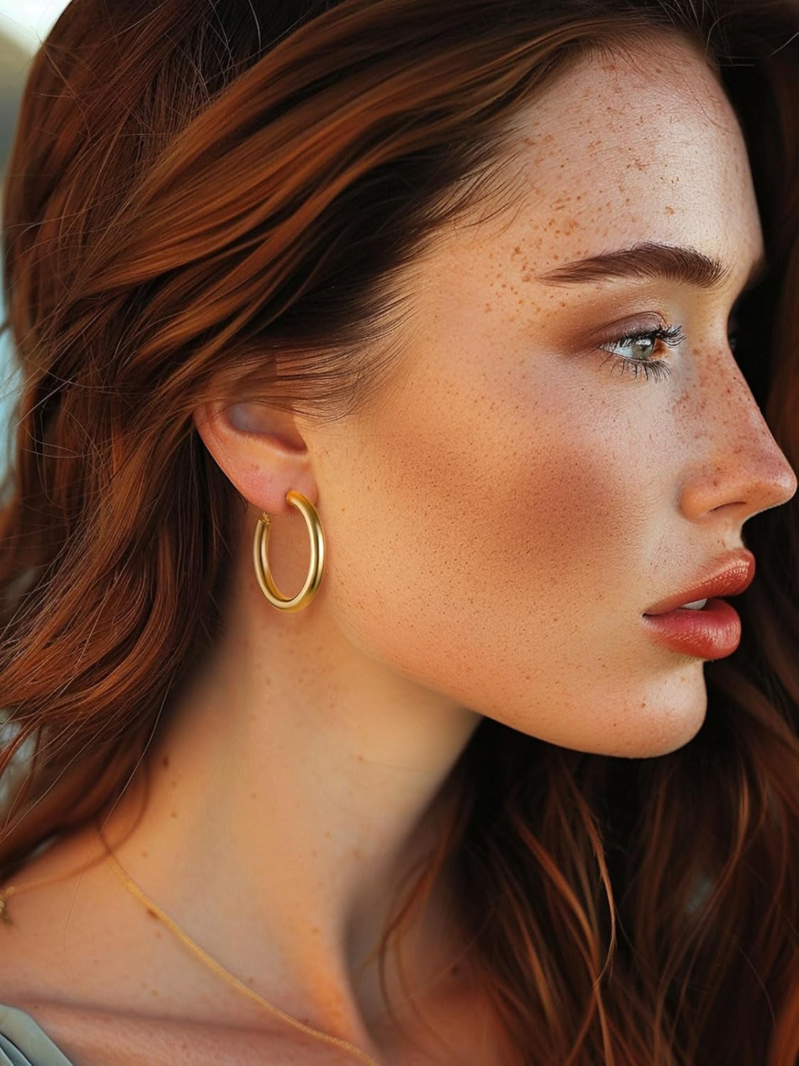 Classic Stainless Steel Tube Hoop Rounded Loop Earrings