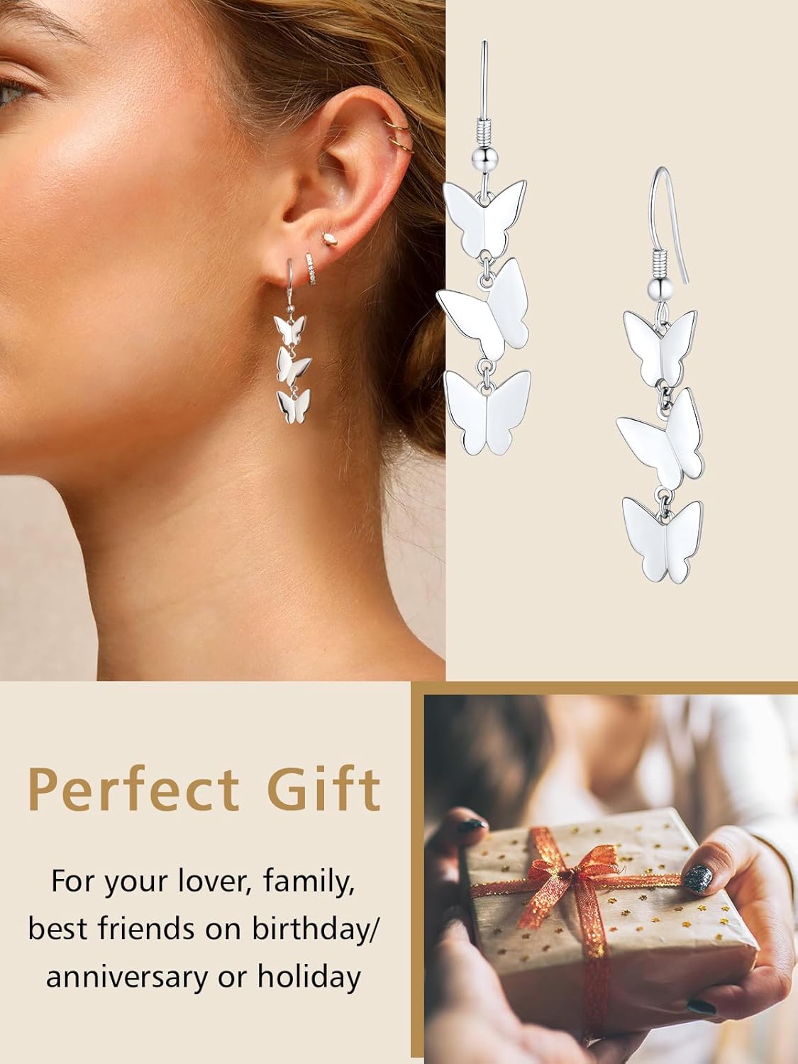 Trendy Butterfly Dangle Earrings