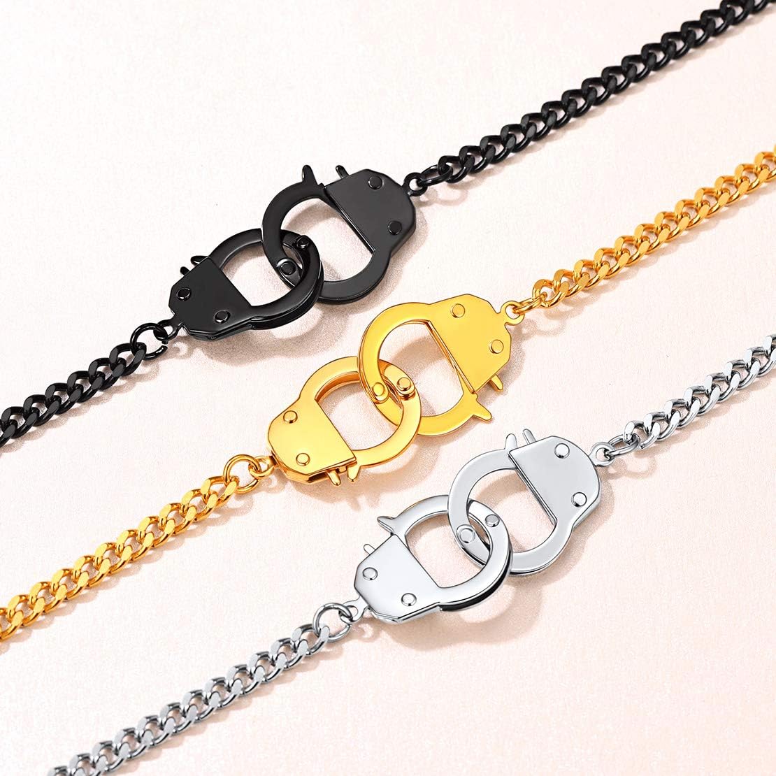 Punk Statement Handcuff Chain Necklace  in Different Colors