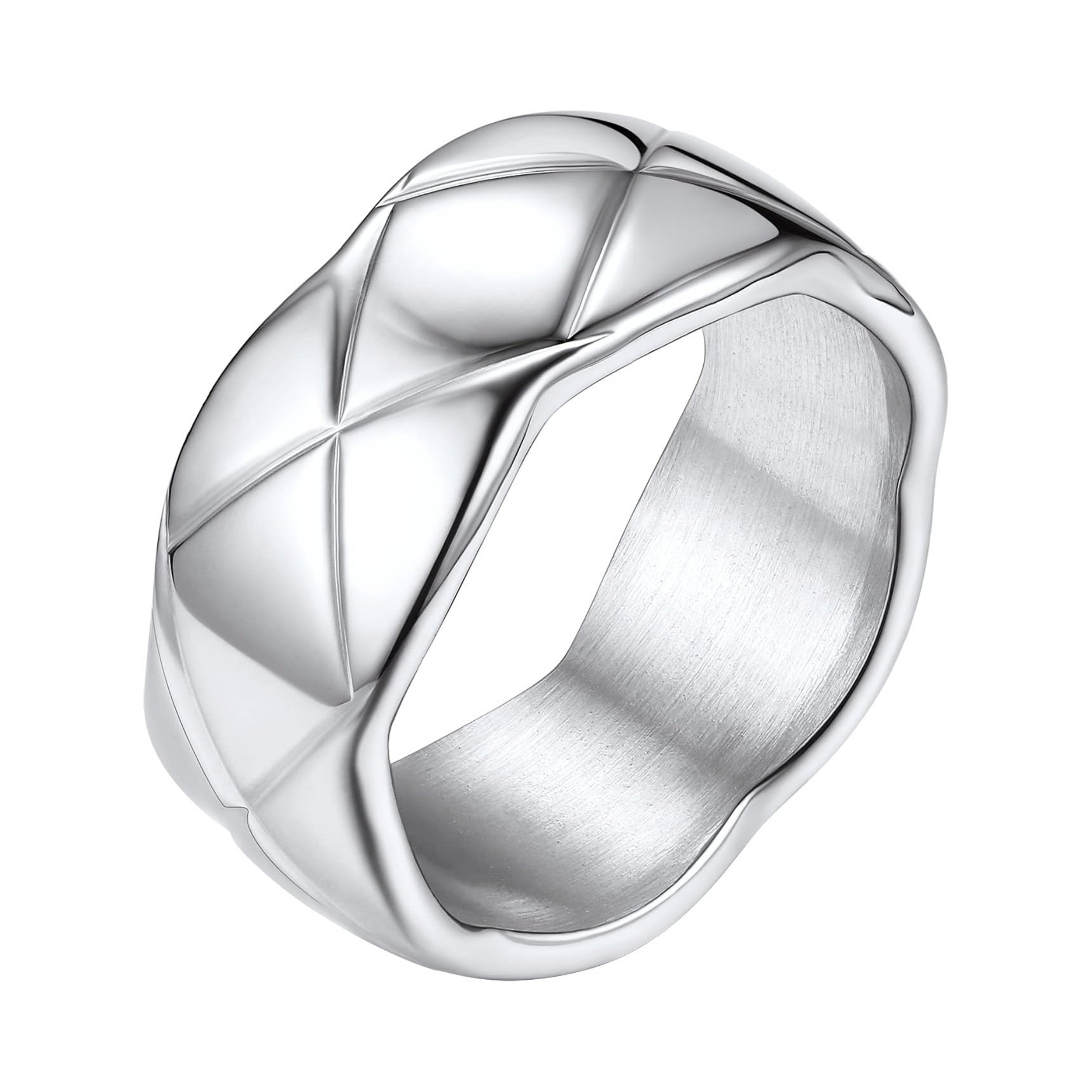 Width 9mm Criss Crossover Patterned Knuckle Band Rings