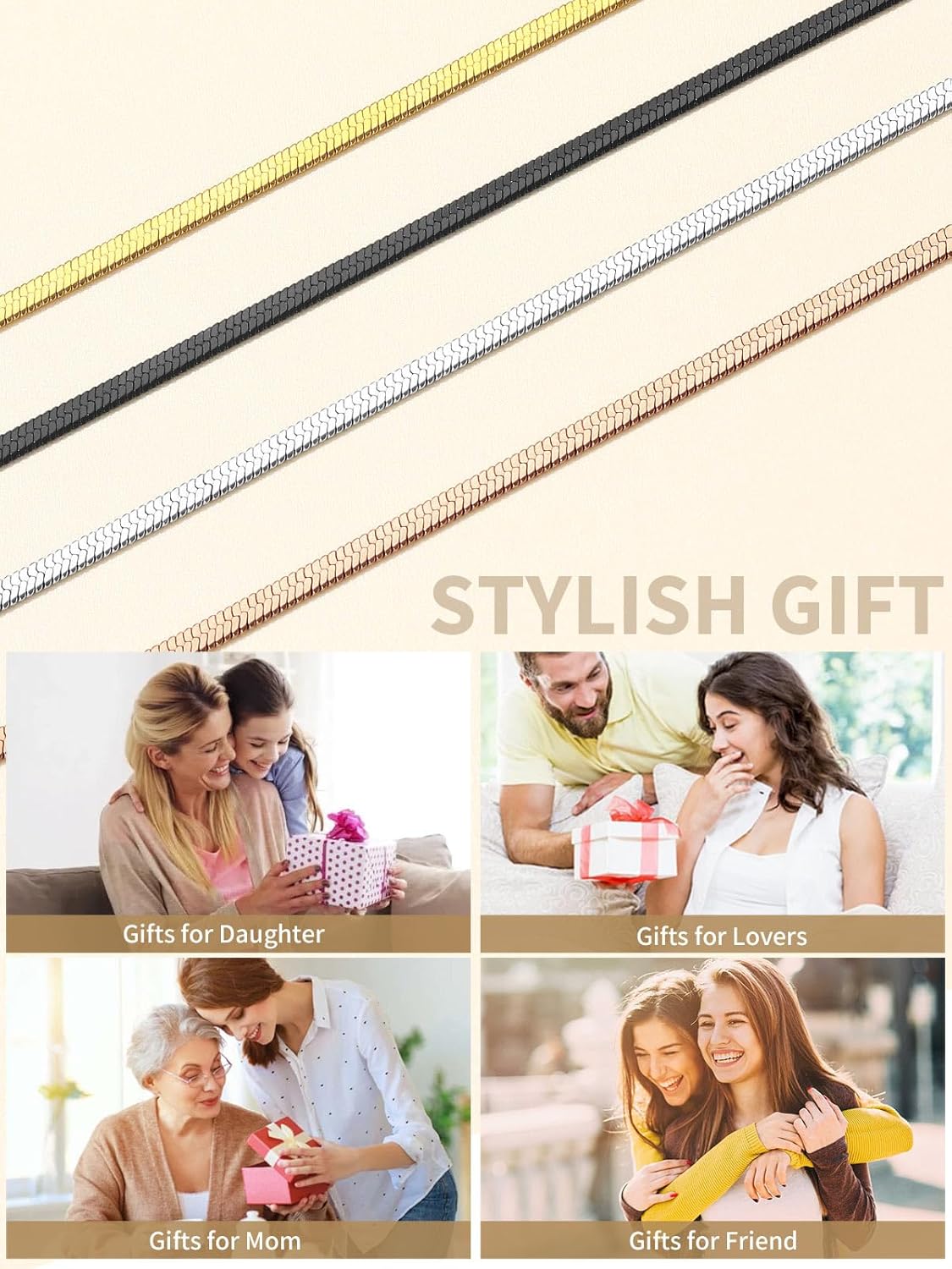 Stunning Herringbone Chains Necklaces 