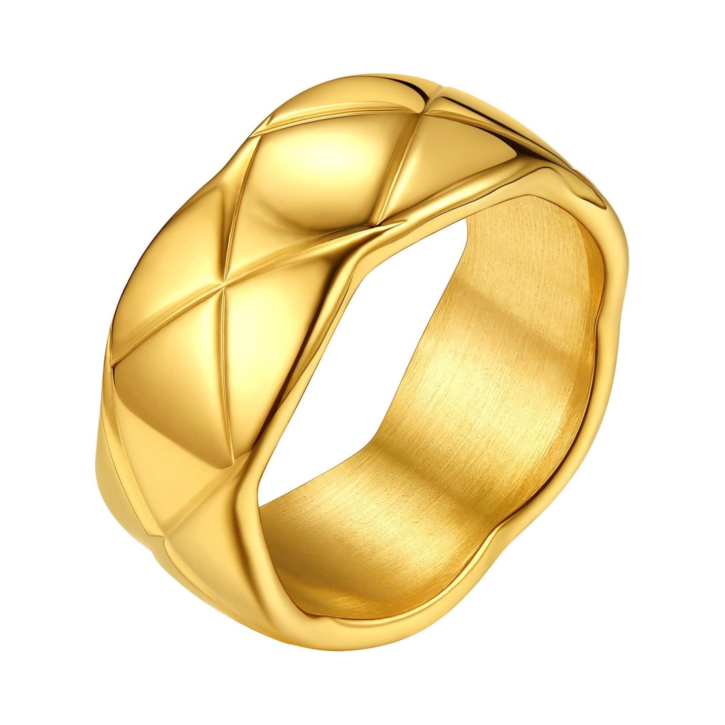 Width 9mm Criss Crossover Patterned Knuckle Band Rings