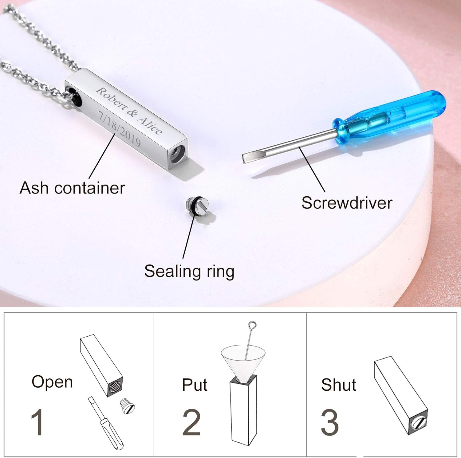 Ashes Vertical Bar Necklaces